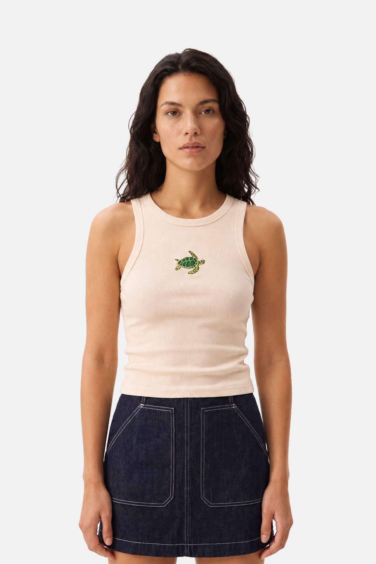 Caretta Ribana Halter Yaka Atlet - Ekru