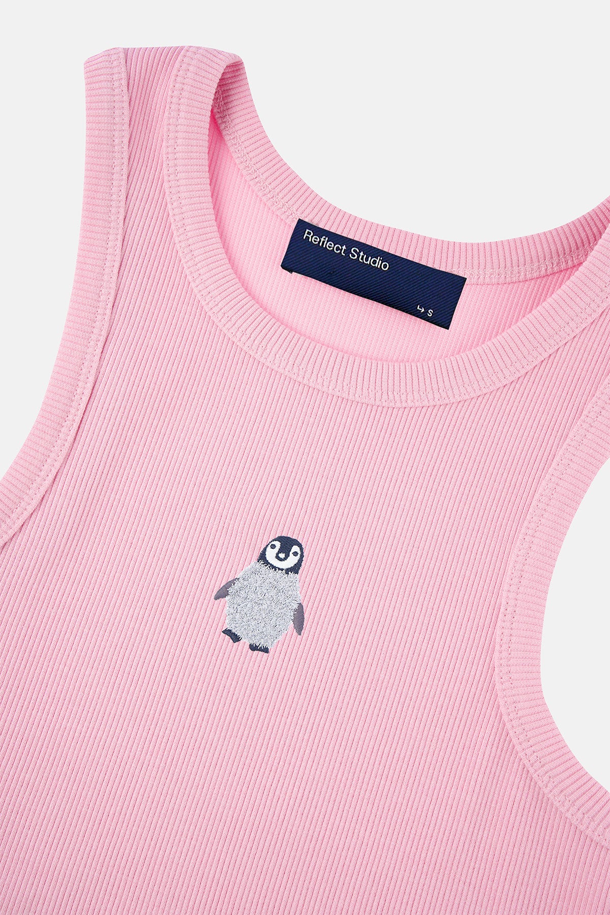 Yavru İmparator Penguen Ribana Halter Yaka Atlet - Pembe