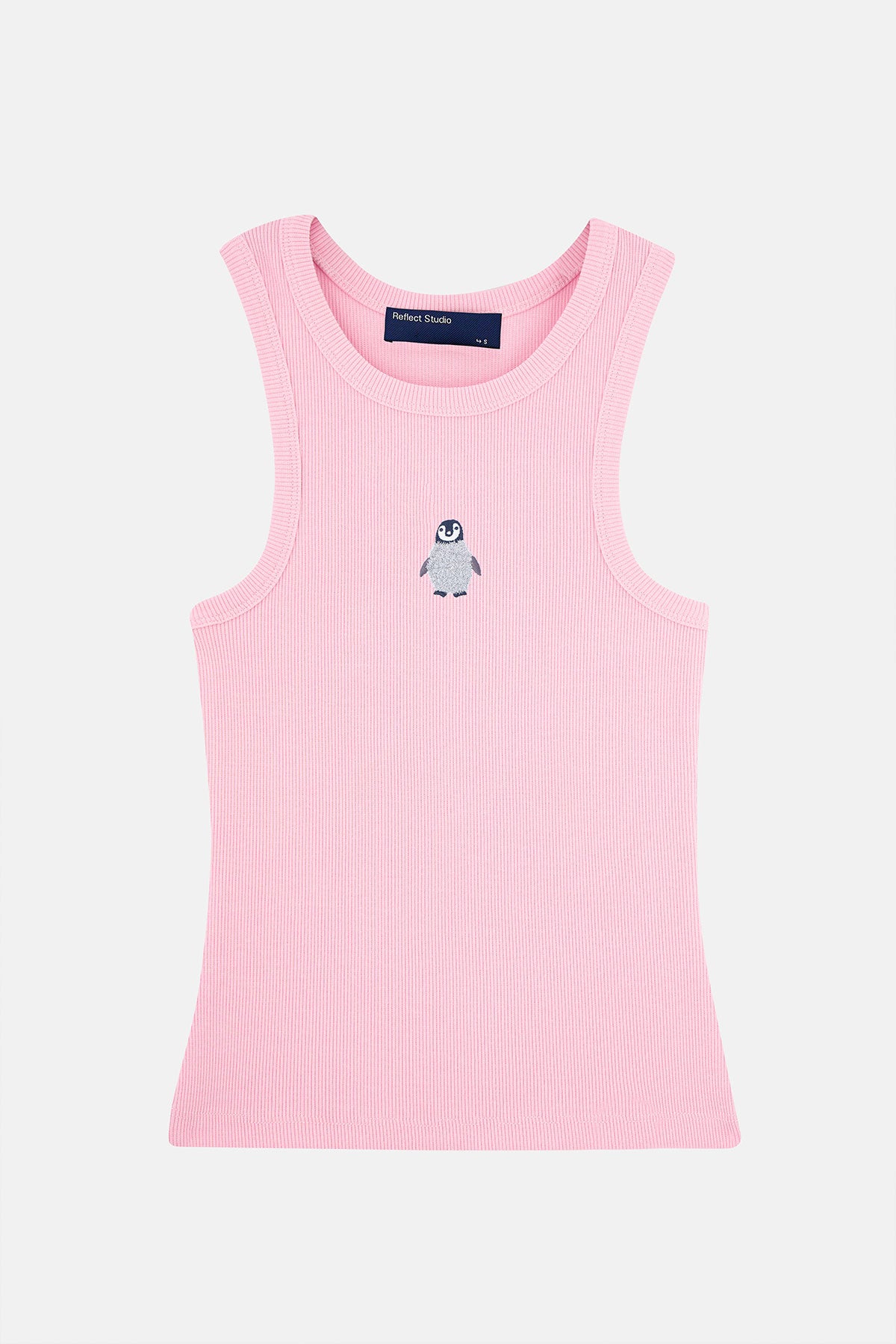 Yavru İmparator Penguen Ribana Halter Yaka Atlet - Pembe