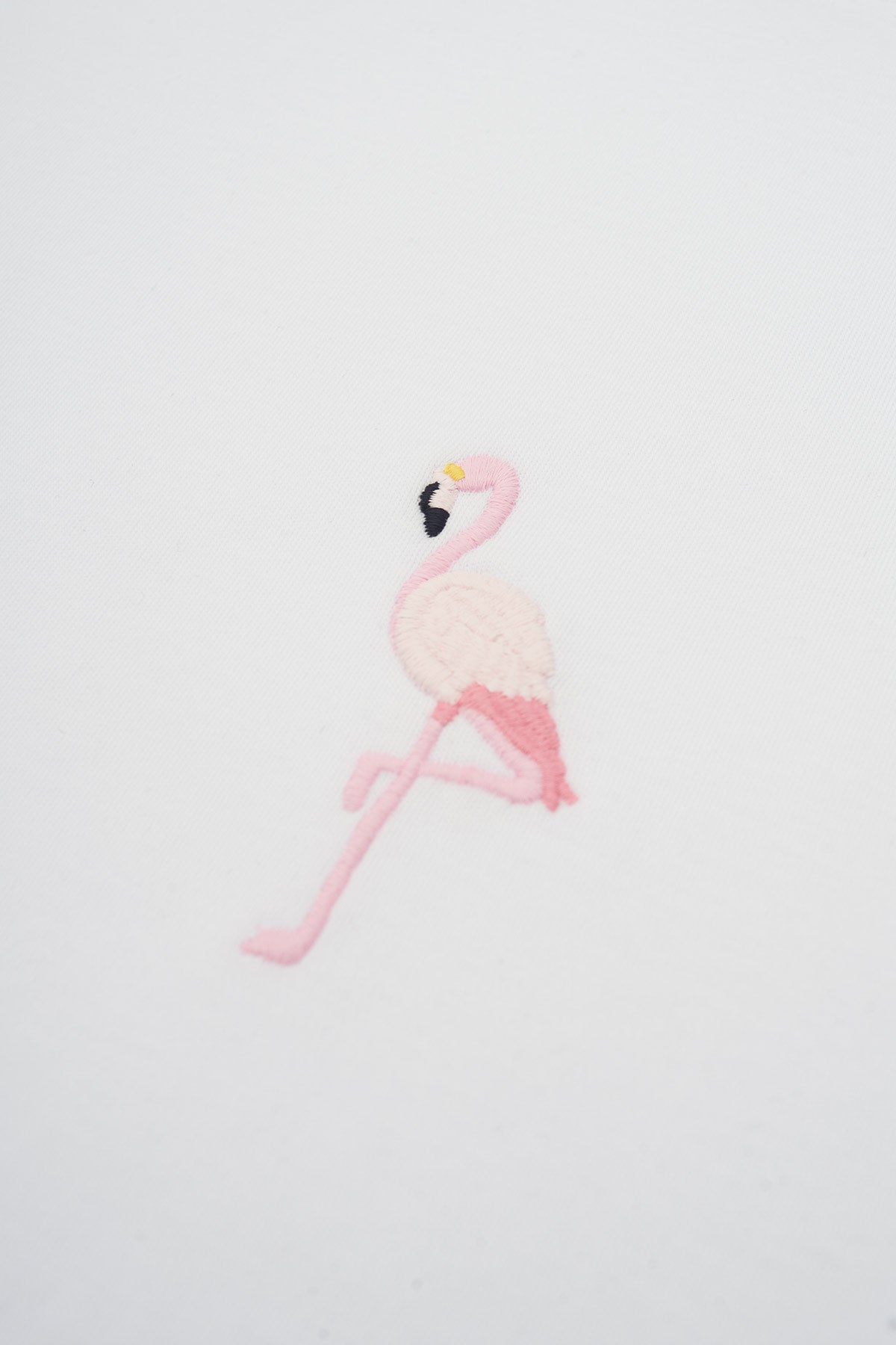 Flamingo Premium Crop T-Shirt - Beyaz