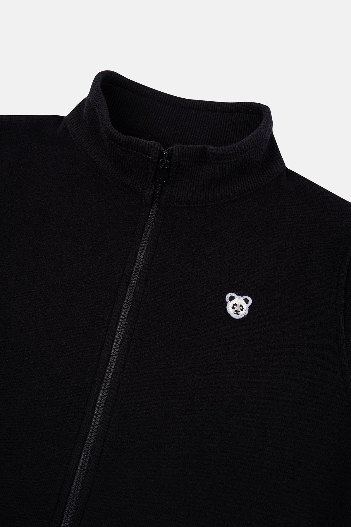 Panda Patch SuperSoft Full-Zip Çocuk Sweatshirt - Siyah
