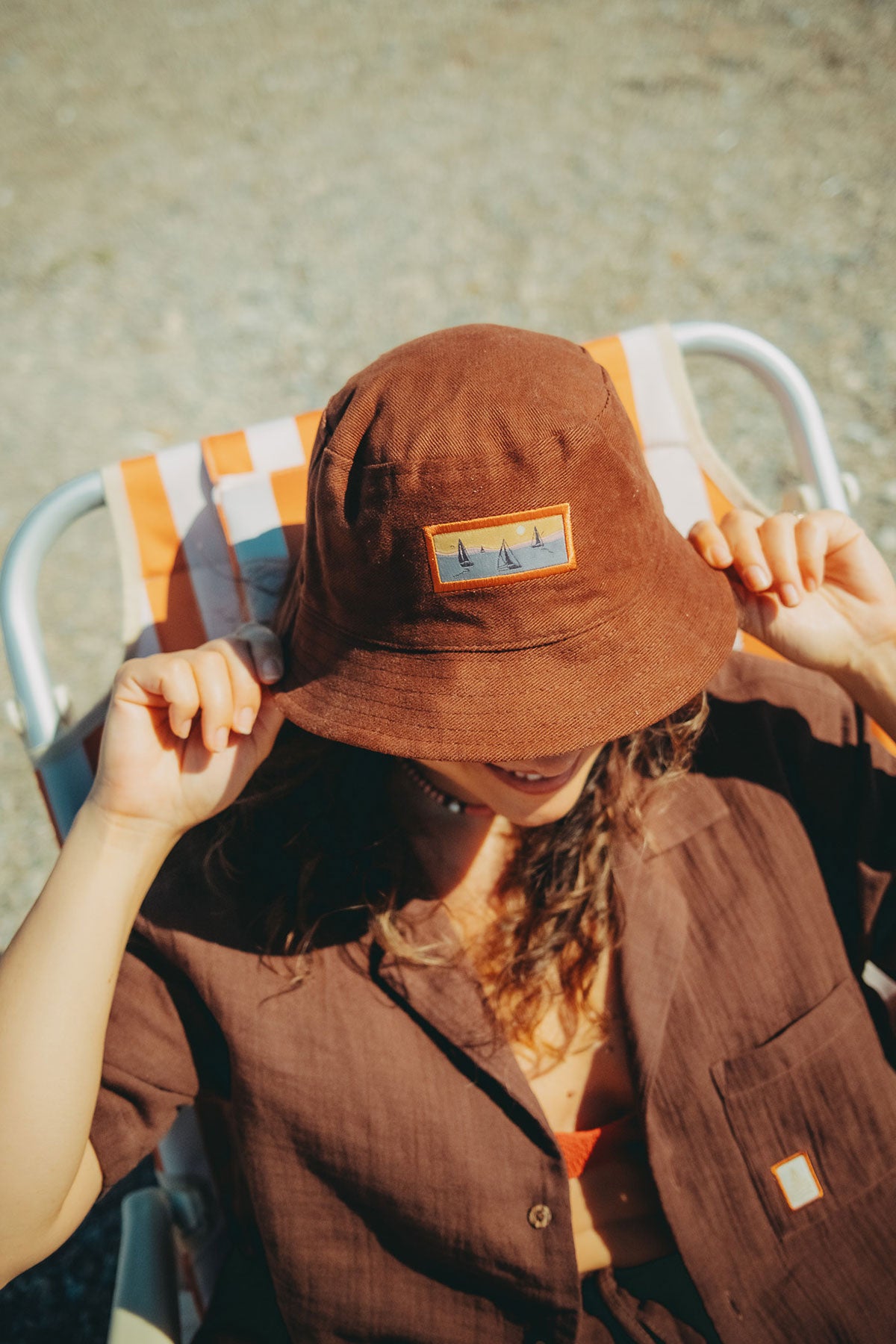 Yelkenli Gabardin Bucket Hat - Kakao
