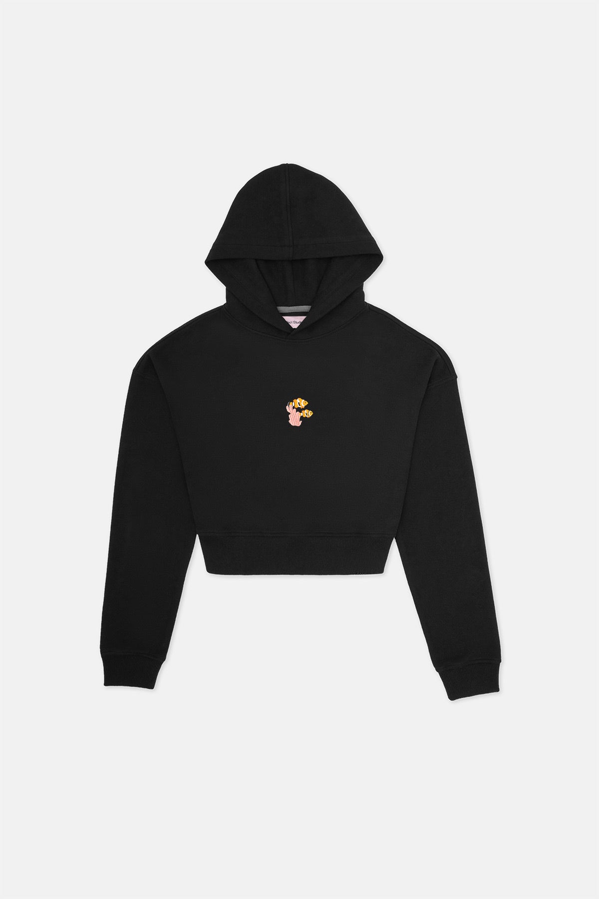 Palyaço Balığı SuperSoft Crop Hoodie - Siyah