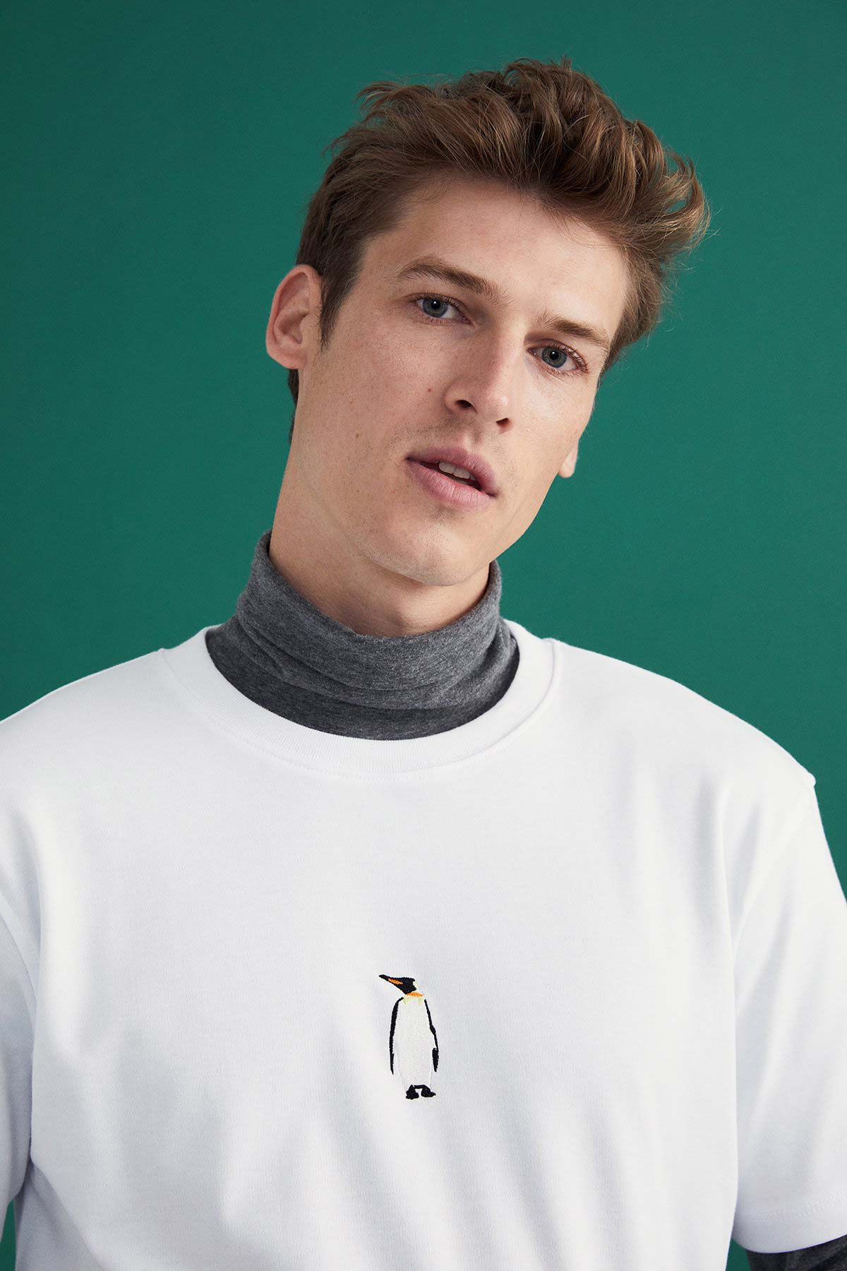 İmparator Penguen Premium T-Shirt - Beyaz