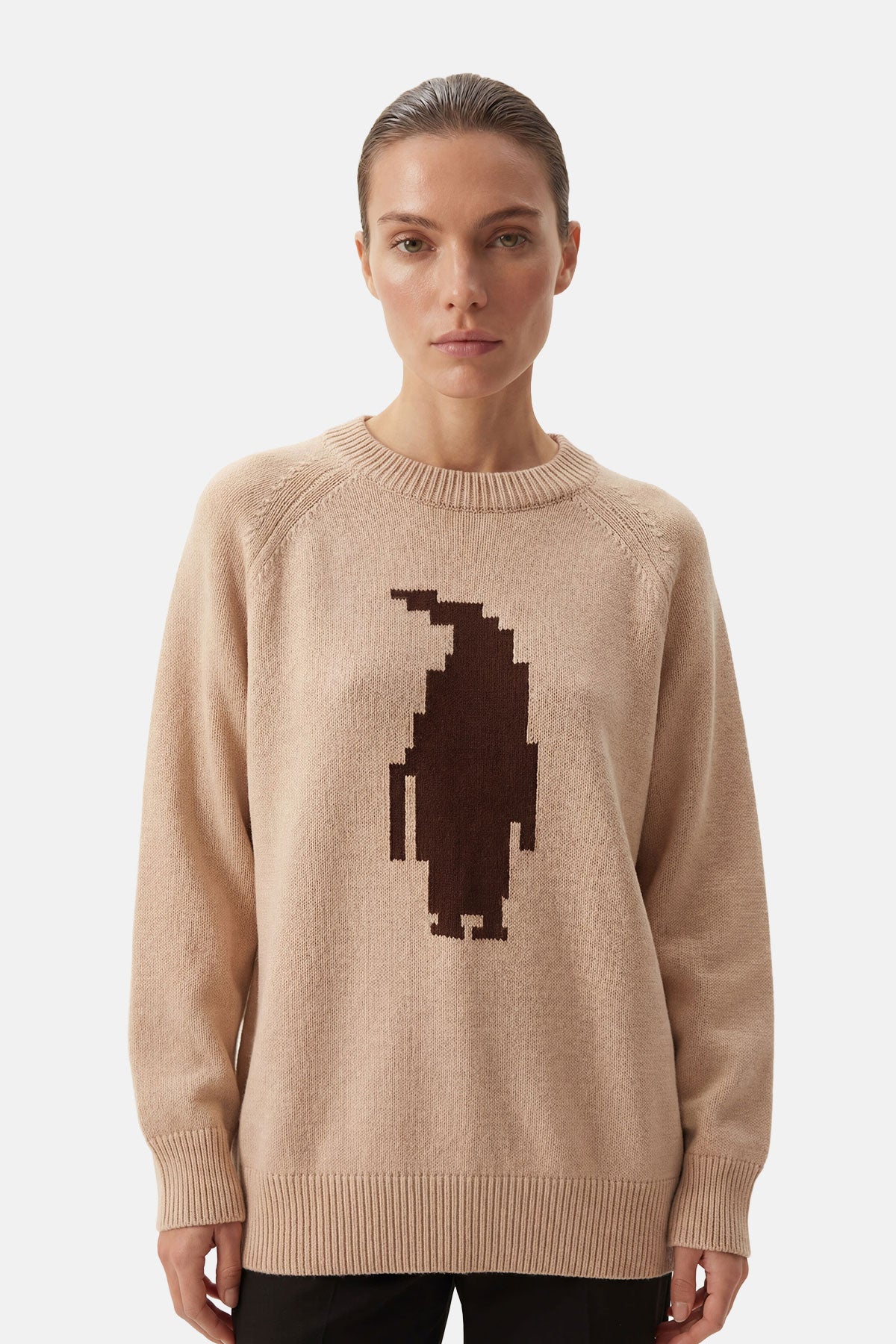 İmparator Penguen Triko Crew Neck Sweater - Bej