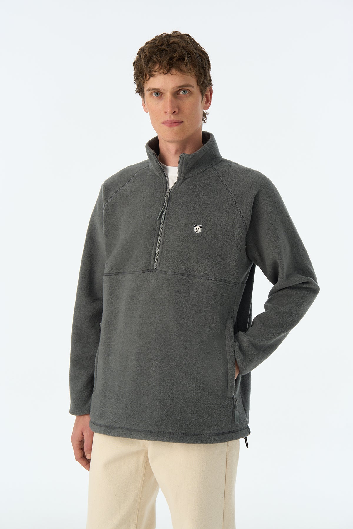 Panda Half-Zip Polar - Antrasit