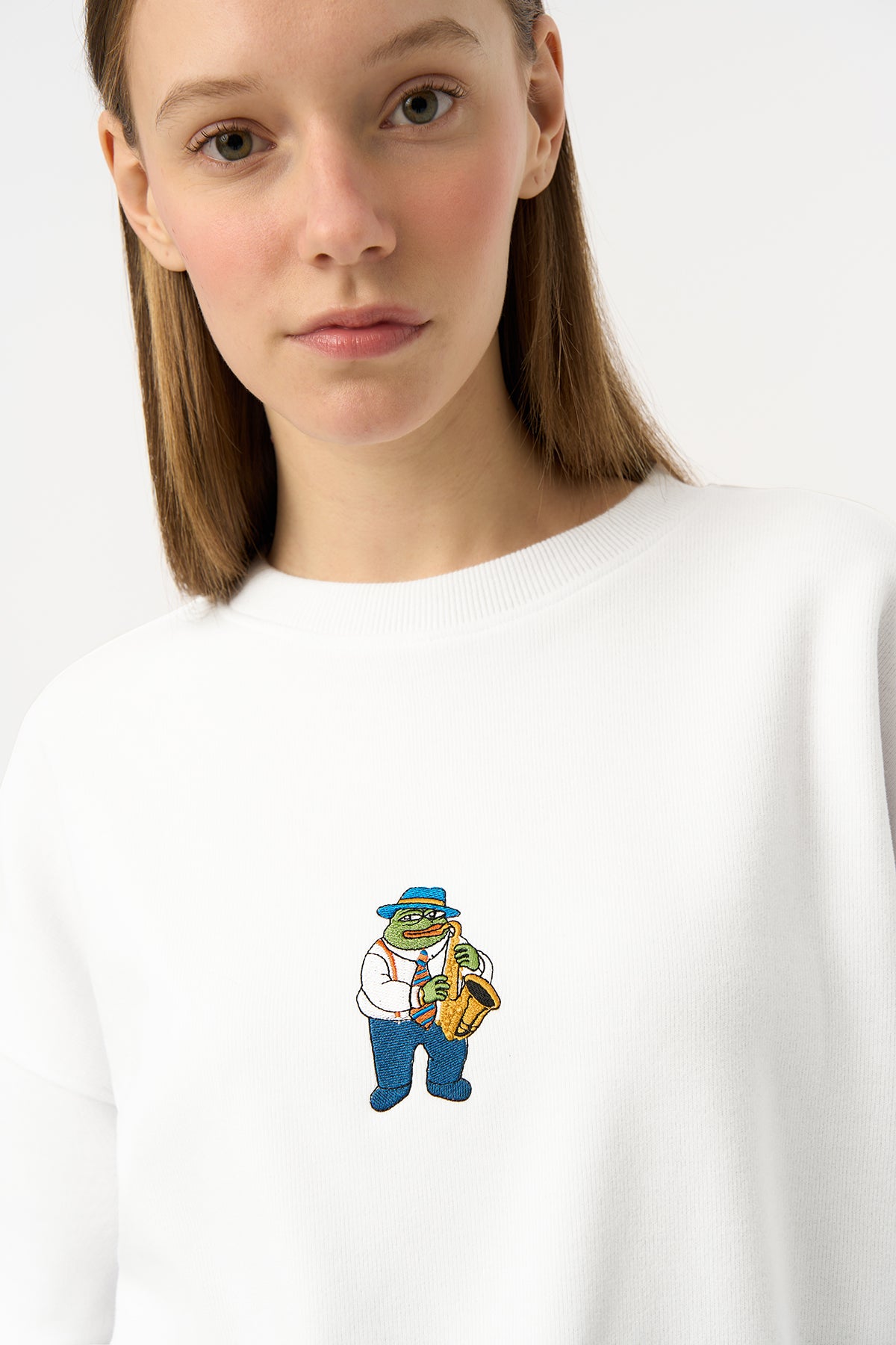 Jazzy Pepe SuperSoft Sweatshirt - Beyaz