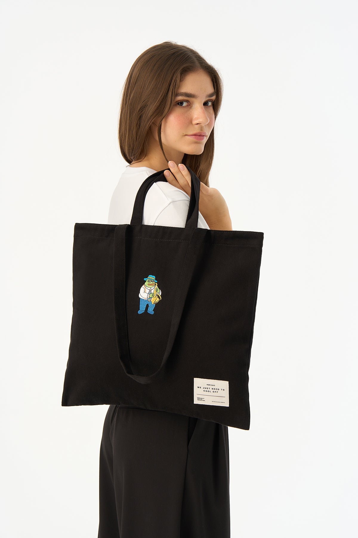 Jazzy Pepe Tote Çanta - Siyah