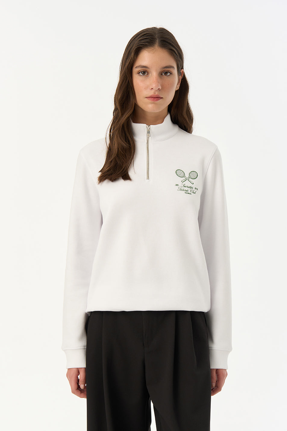 Socrates SuperSoft Quarter-Zip Sweatshirt - Beyaz