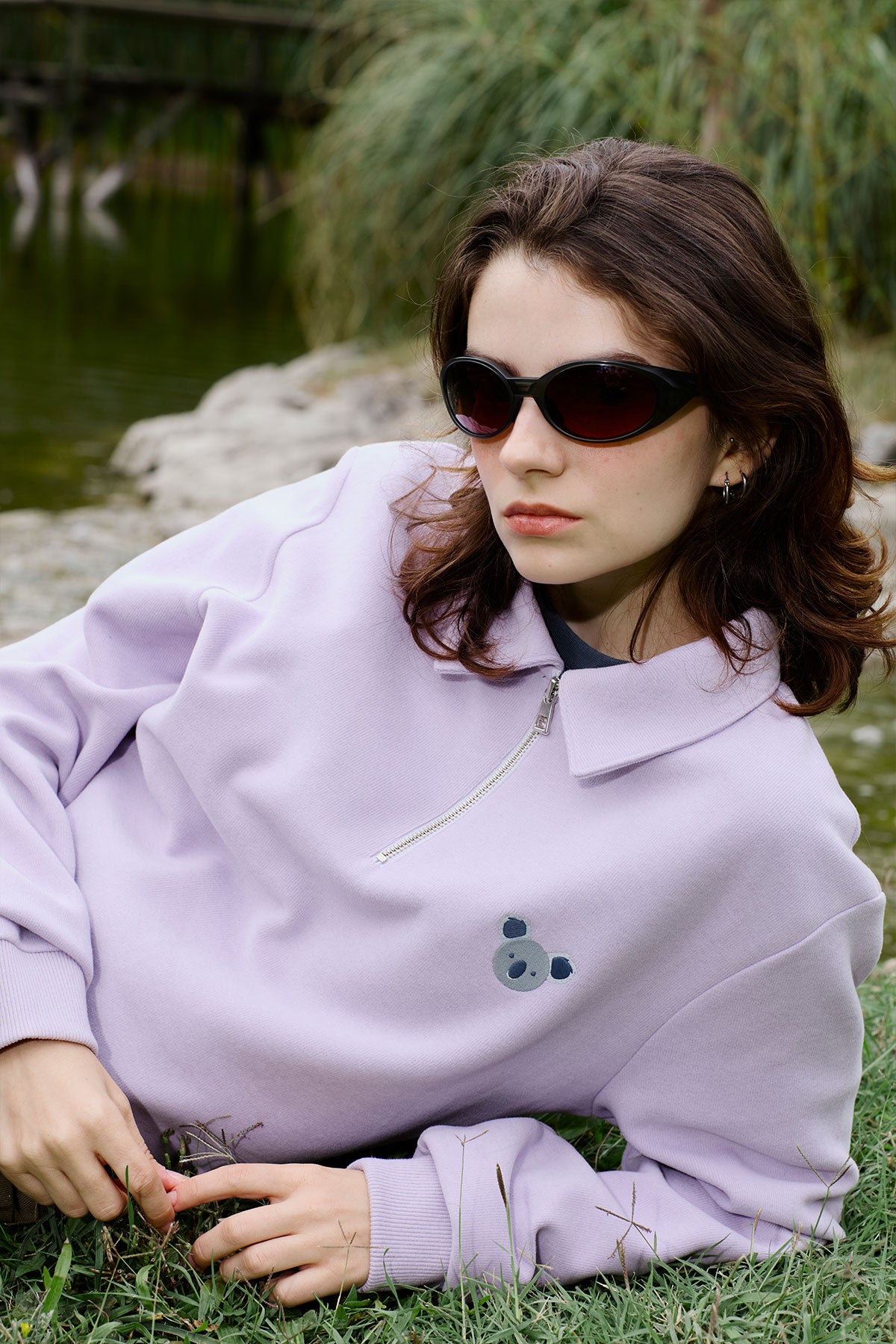 Koala SuperSoft Quarter-Zip Sweatshirt - Lila