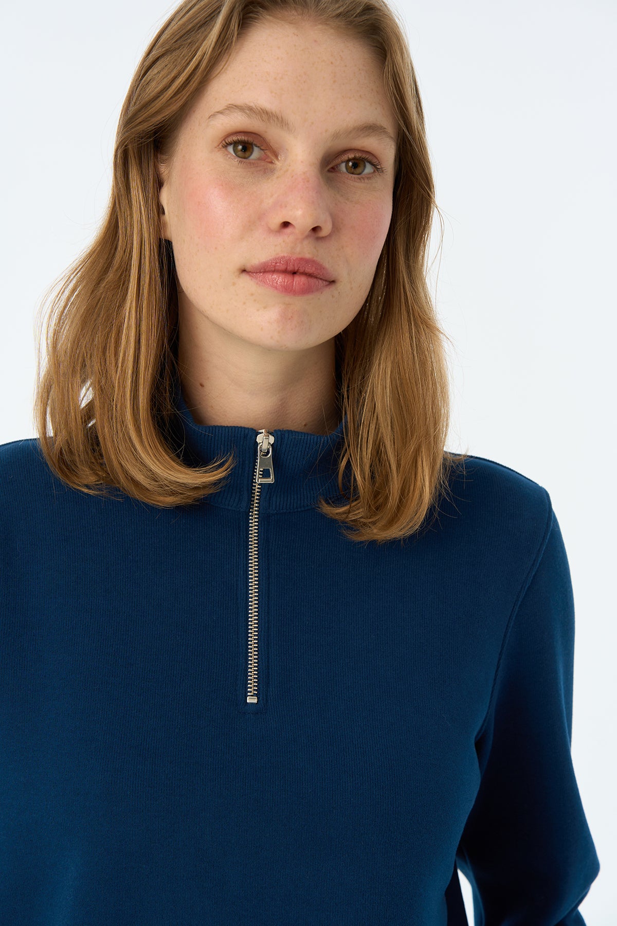 Basic SuperSoft Quarter-Zip Sweatshirt - Lacivert