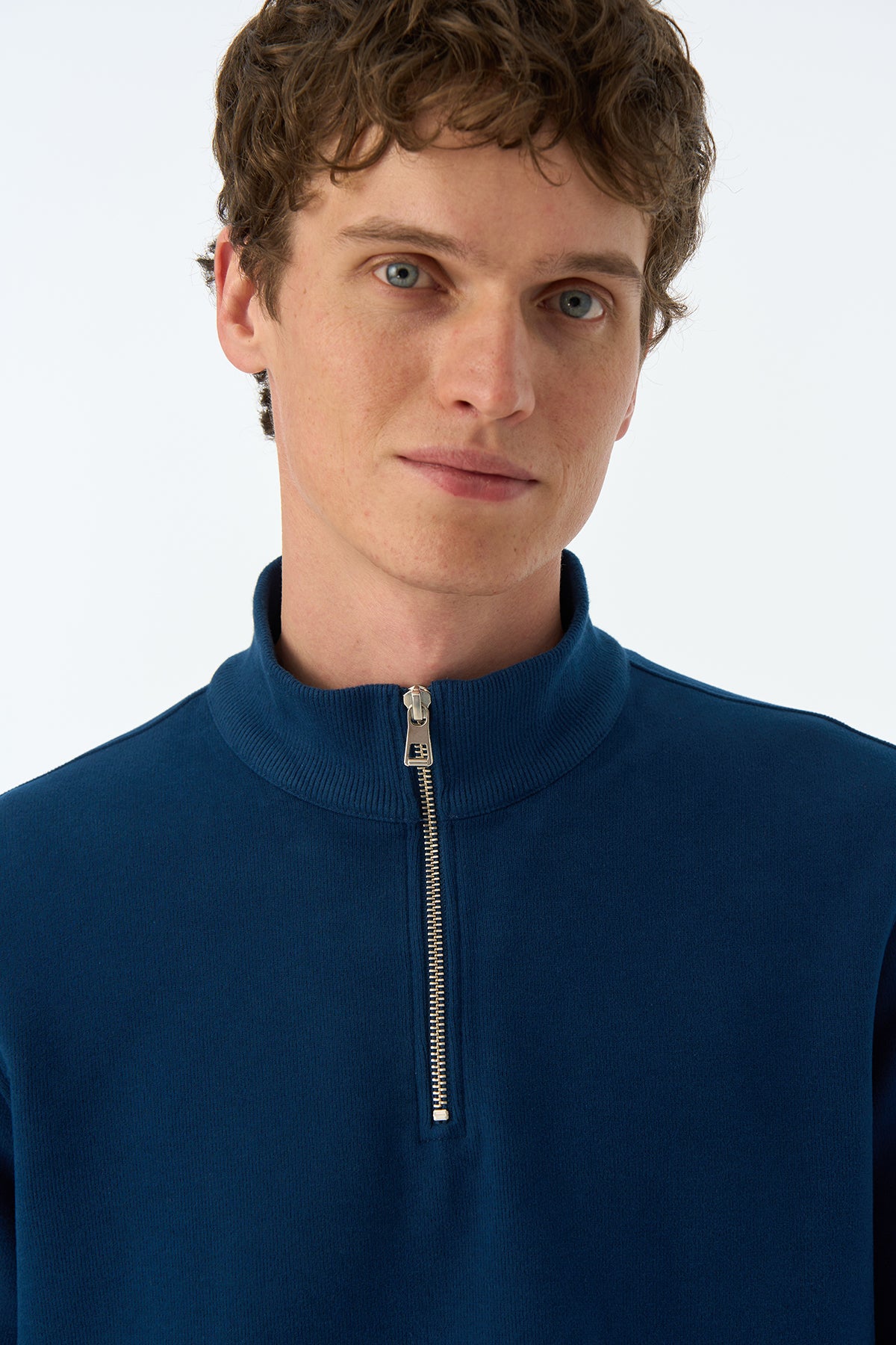Basic SuperSoft Quarter-Zip Sweatshirt - Lacivert