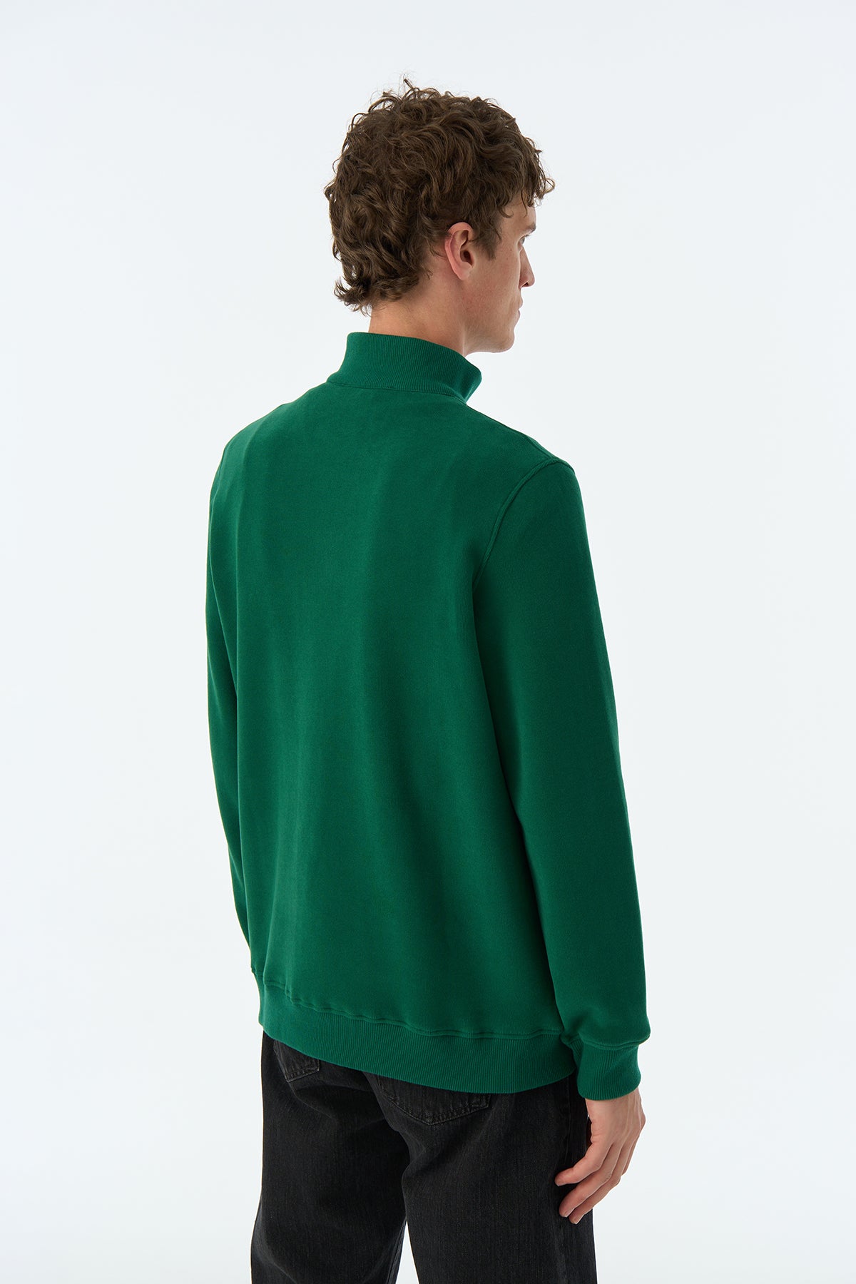 Basic SuperSoft Quarter-Zip Sweatshirt - Nefti Yeşil