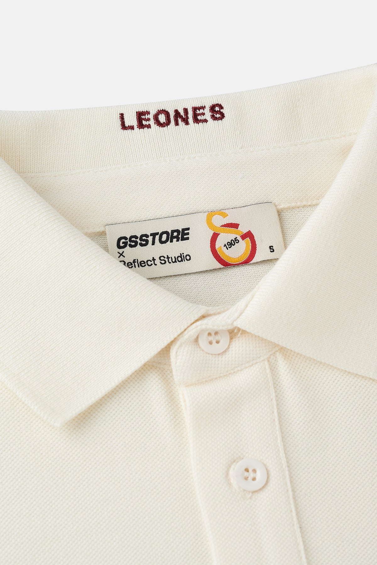 Leones Uzun Kollu Polo Yaka T-shirt - Ekru