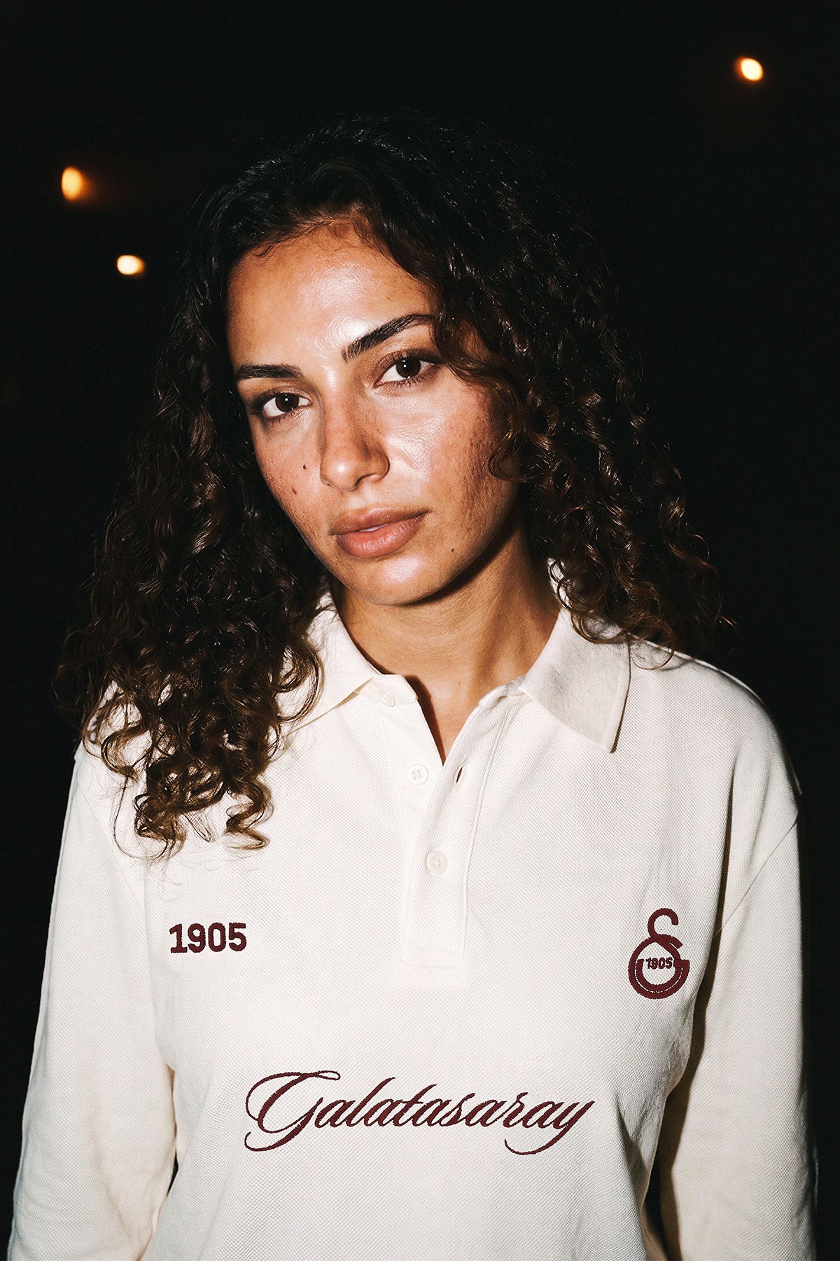 Leones Uzun Kollu Polo Yaka T-shirt - Ekru