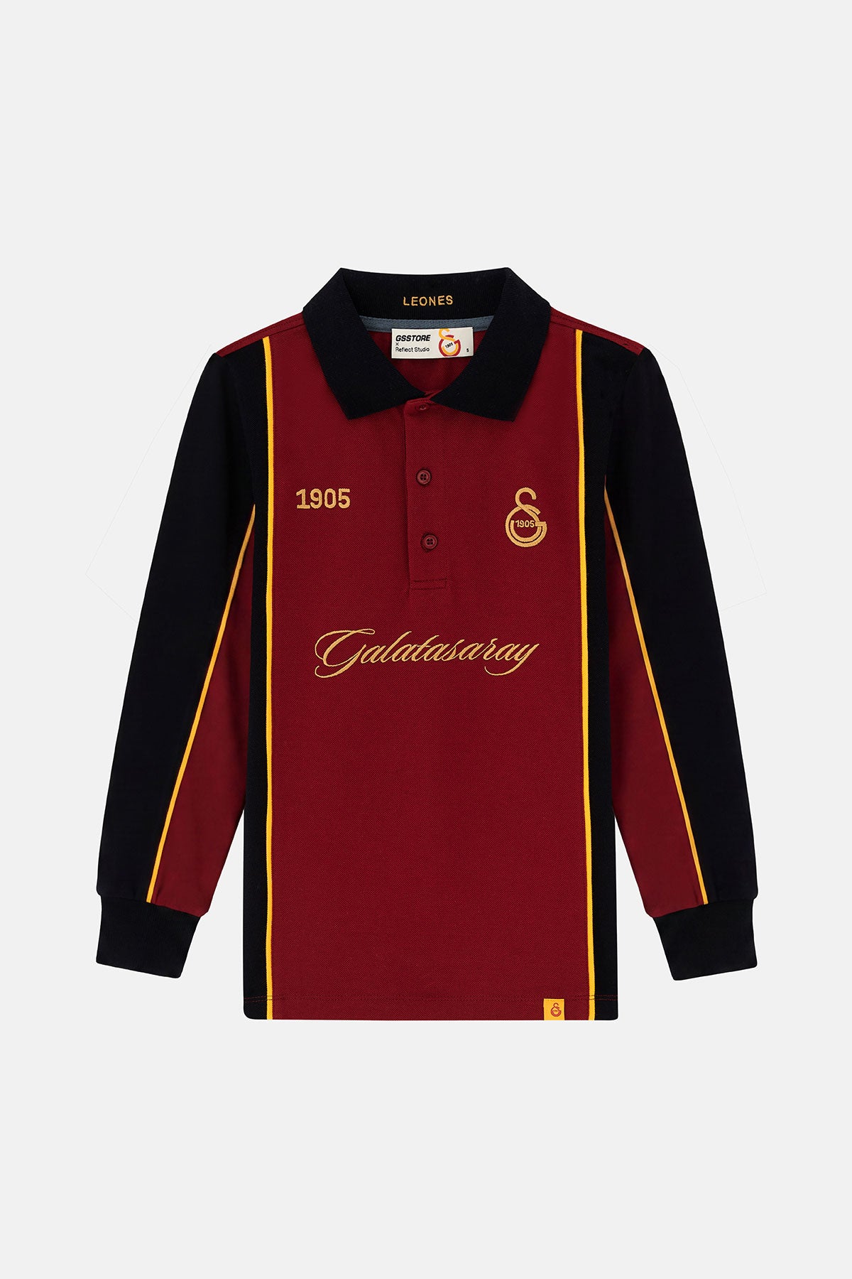 Leones Uzun Kollu Polo Yaka T-shirt - Bordo / Siyah