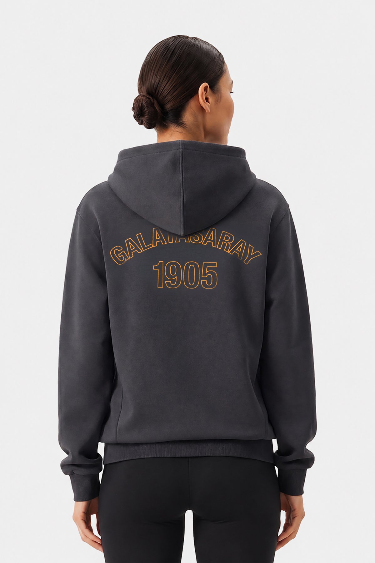 Galatasaray 1905 Fermuarlı Kadın Hoodie - Antrasit