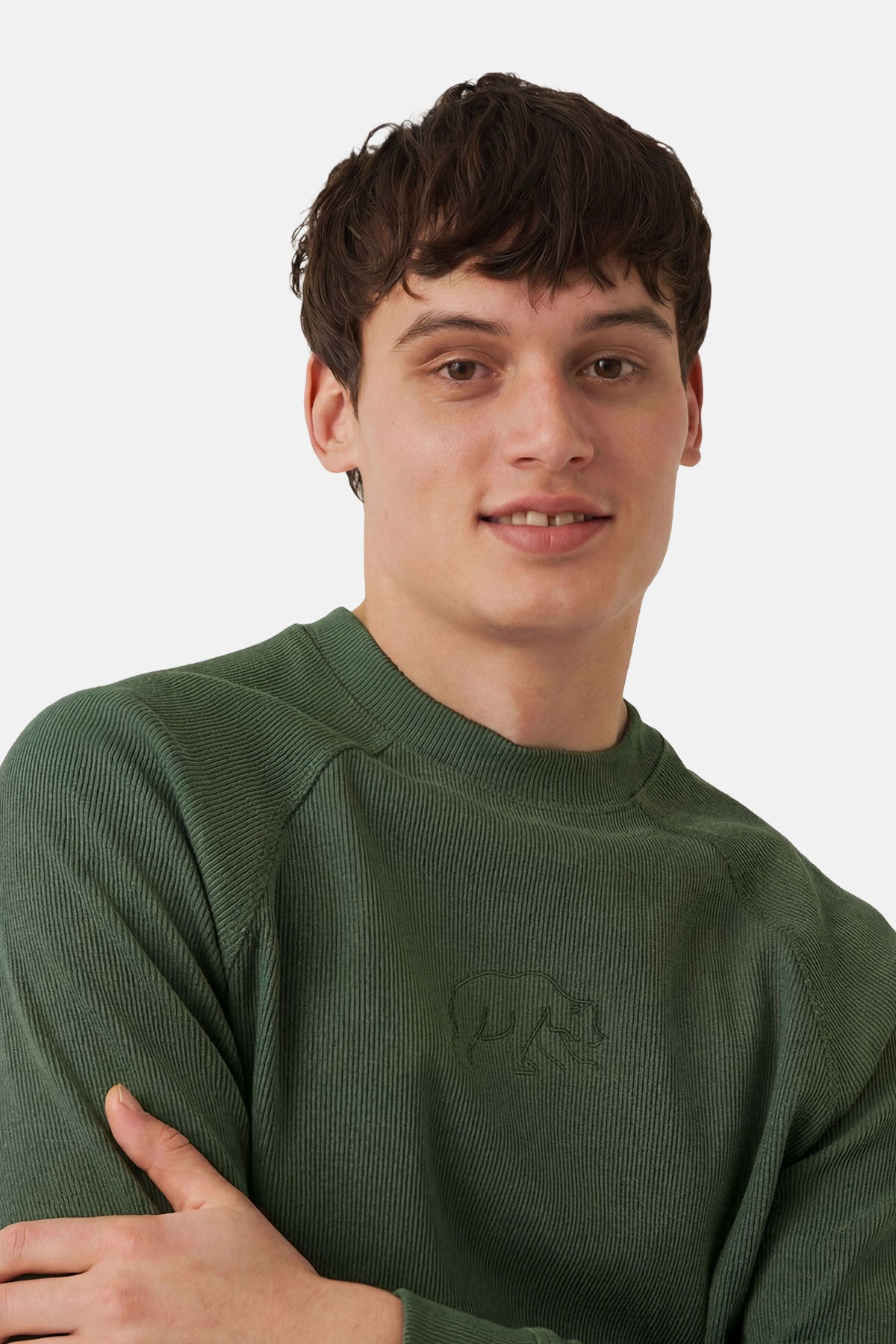 Bozayı Ribanalı Sweatshirt - Koyu Yeşil