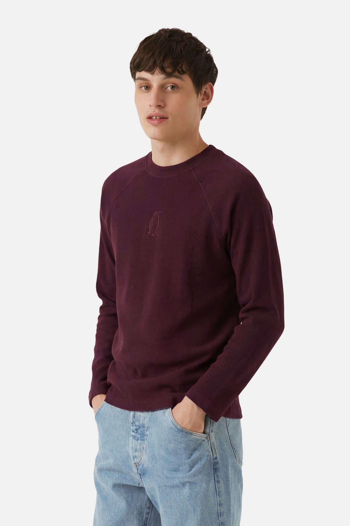 İmparator Penguen Ribanalı Sweatshirt - Bordo