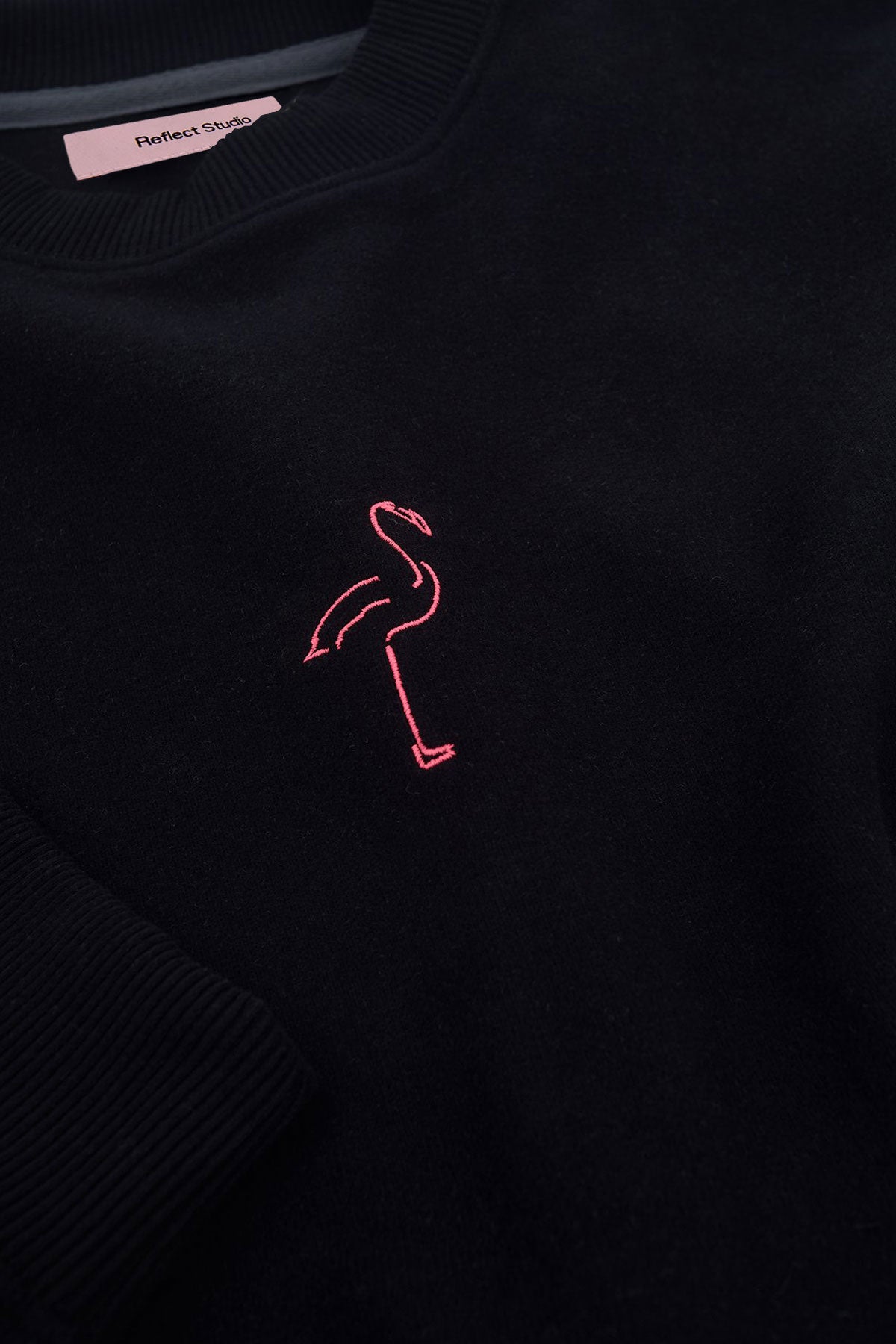 Flamingo SuperSoft Crop Sweatshirt - Siyah