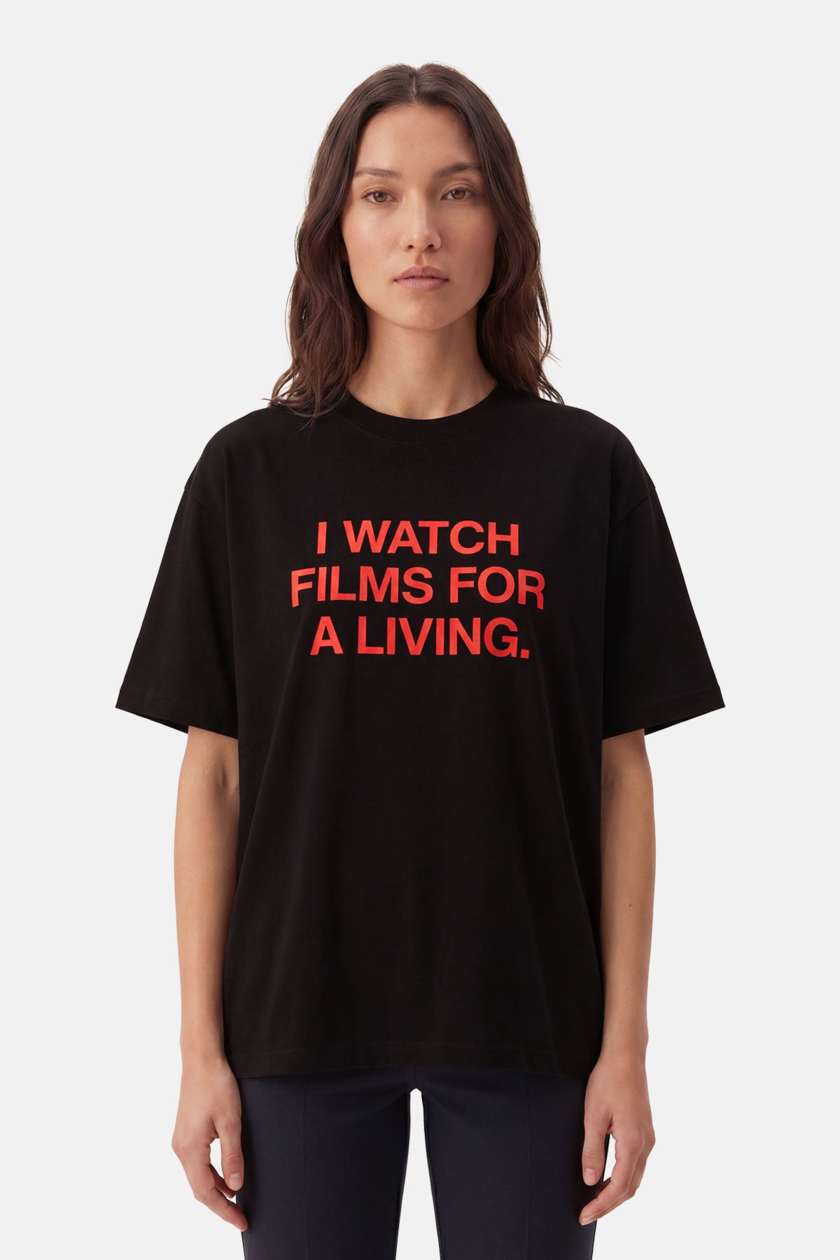 I Watch Films For A Living Oversize Premium T-shirt - Siyah