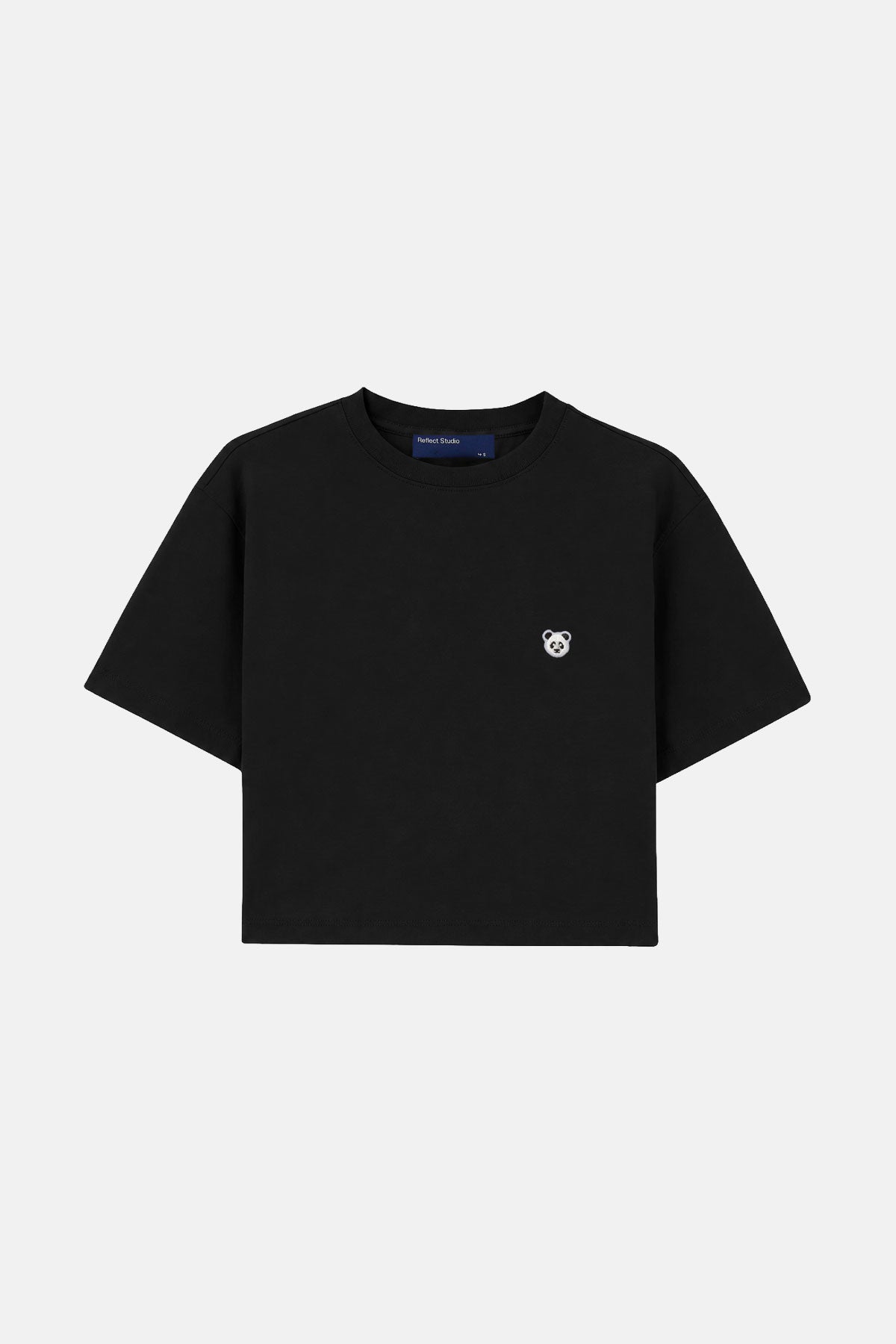 Panda Lightweight Crop T-shirt - Siyah