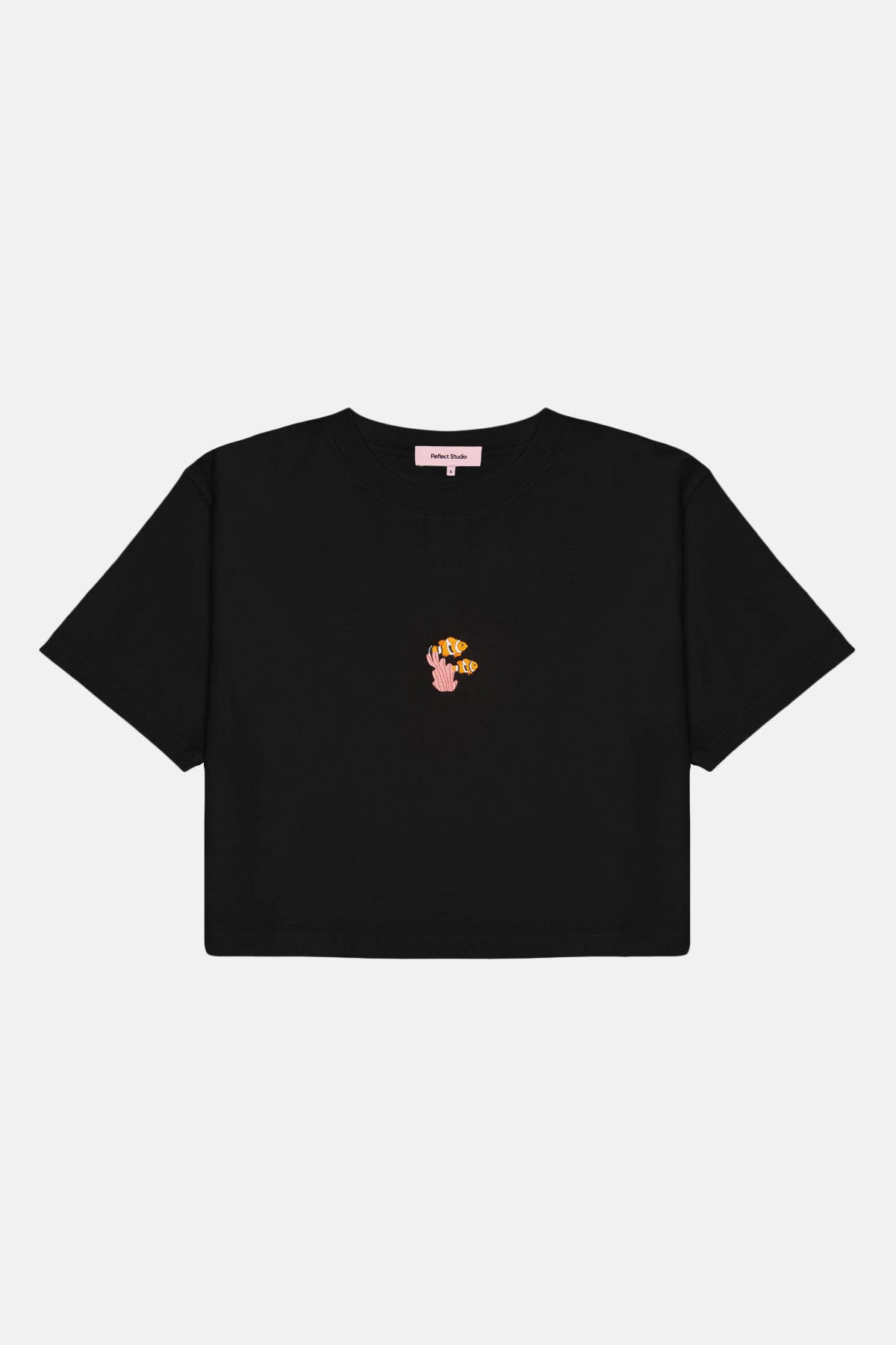 Palyaço Balığı Lightweight Crop T-Shirt - Siyah