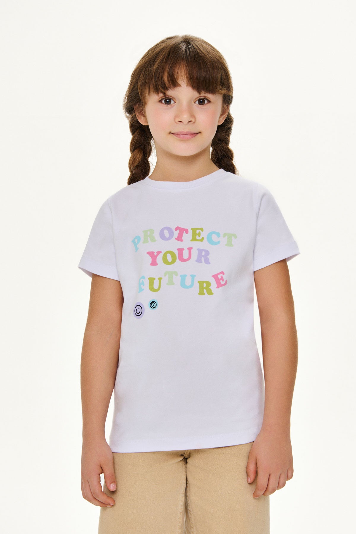 Protect Your Future Premium Çocuk T-Shirt - Beyaz