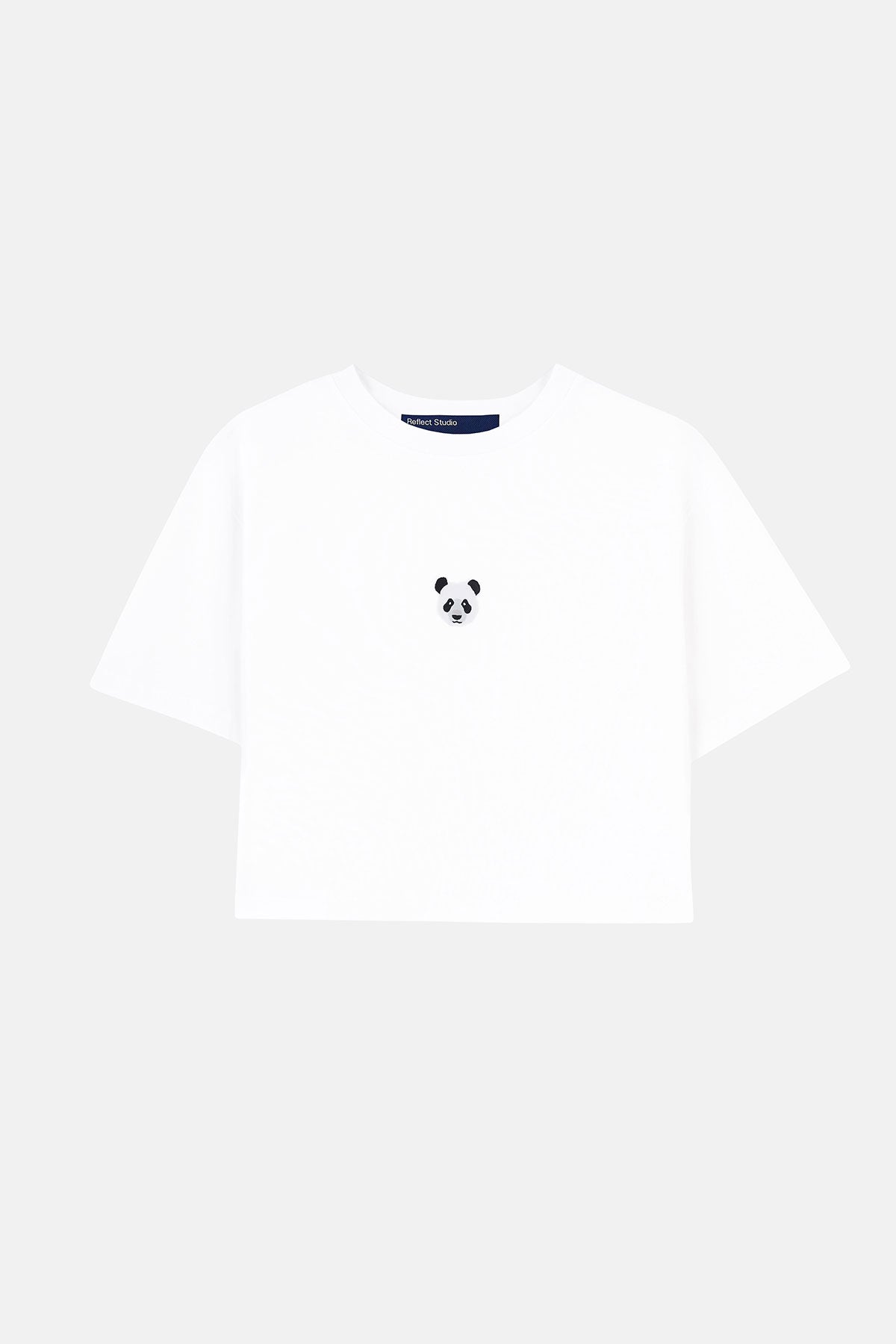 Panda Lightweight Crop T-Shirt - Beyaz