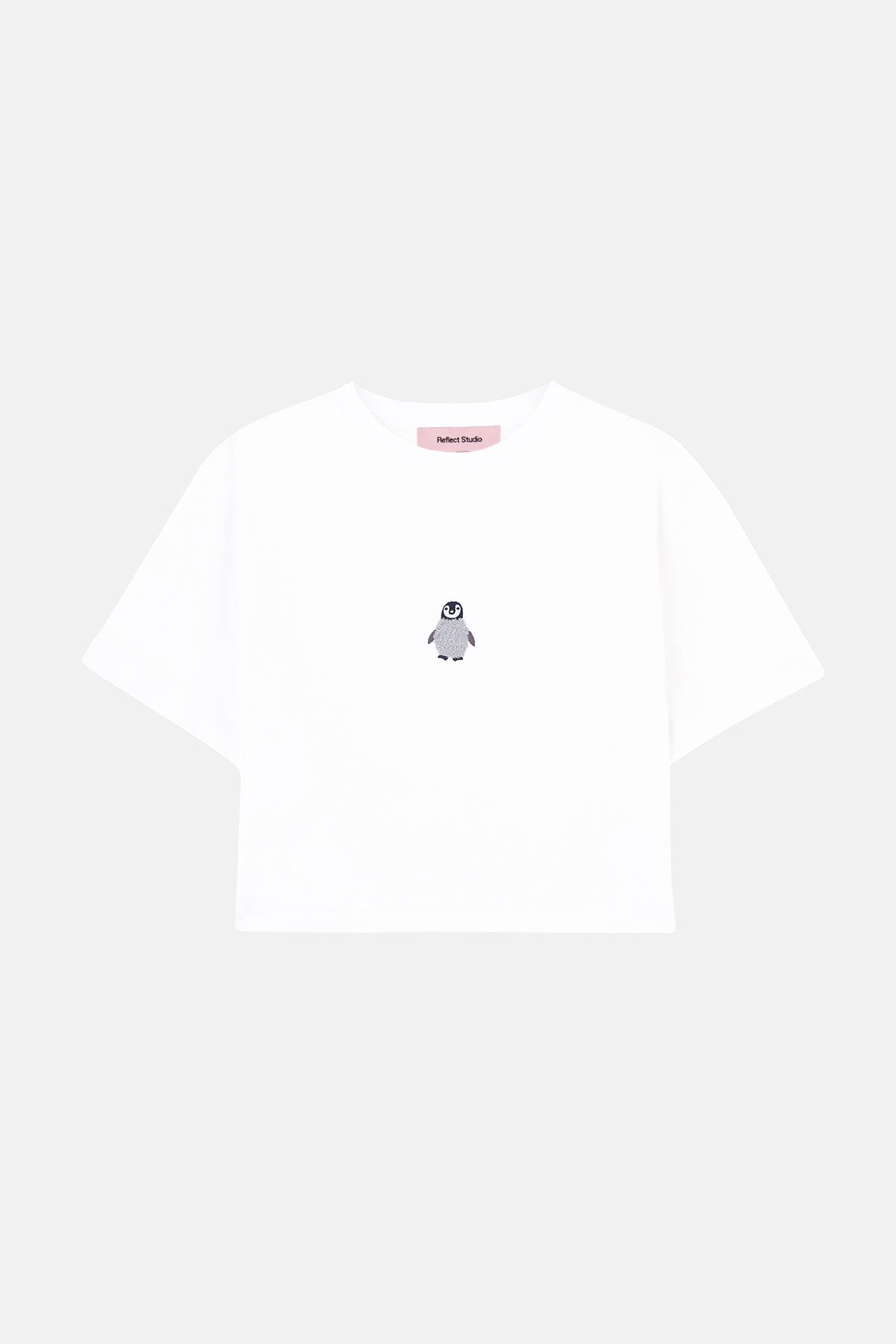 Yavru İmparator Penguen Lightweight Crop T-Shirt - Beyaz