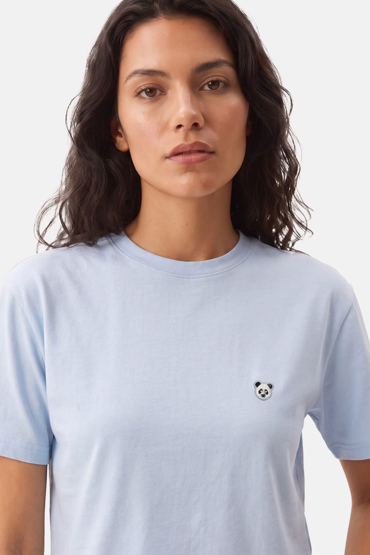 Panda Lightweight Crop T-shirt - Açık Mavi
