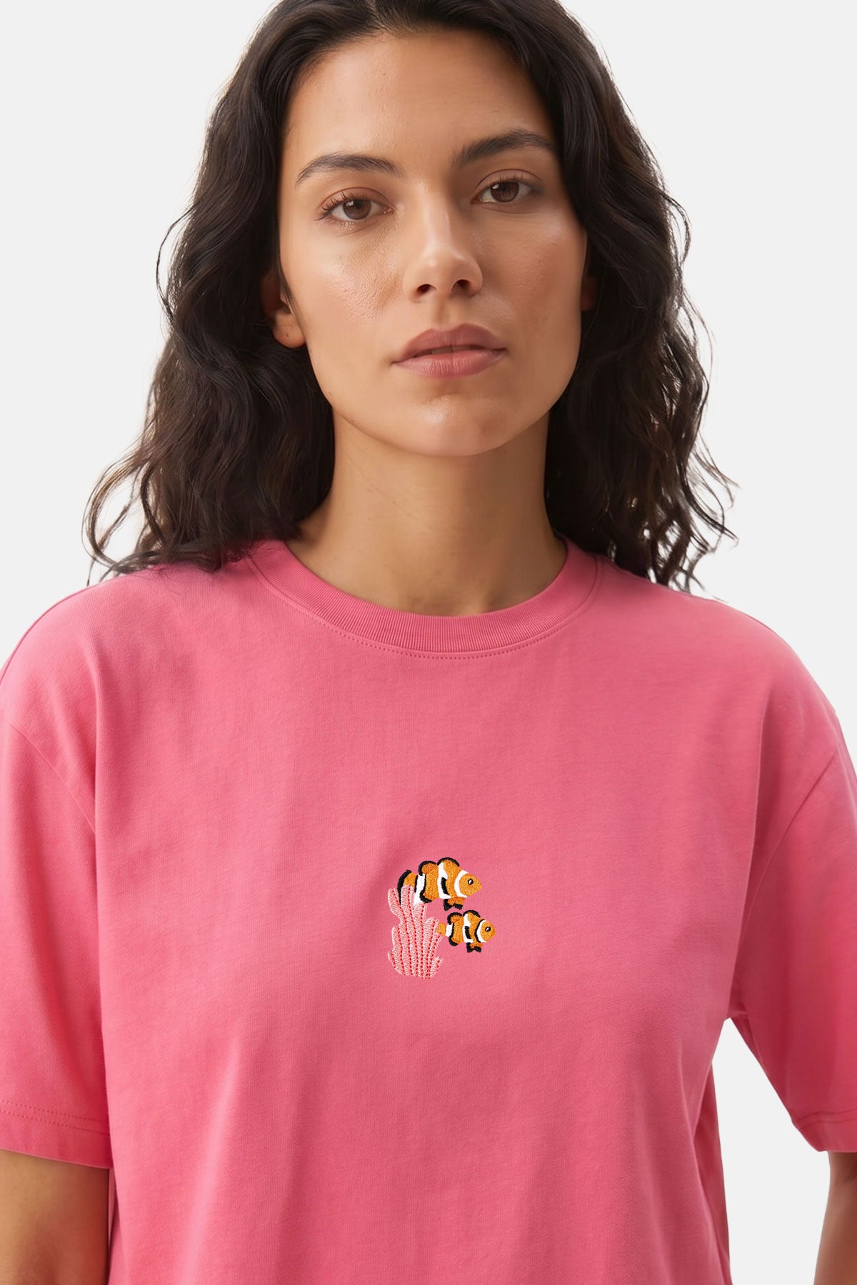 Palyaço Balığı Lightweight Crop T-shirt - Pembe