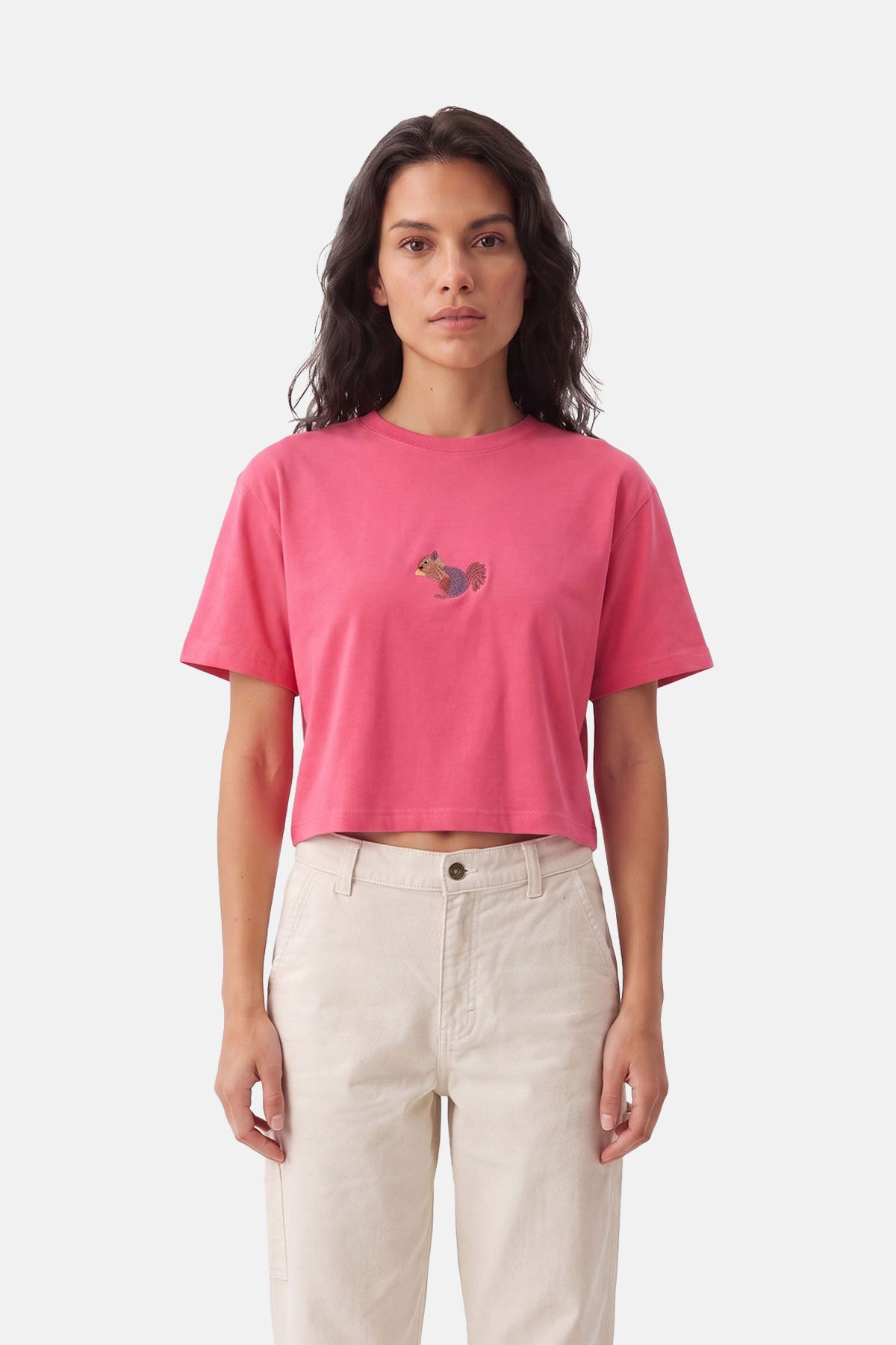 Sincap Lightweight Crop T-shirt - Pembe
