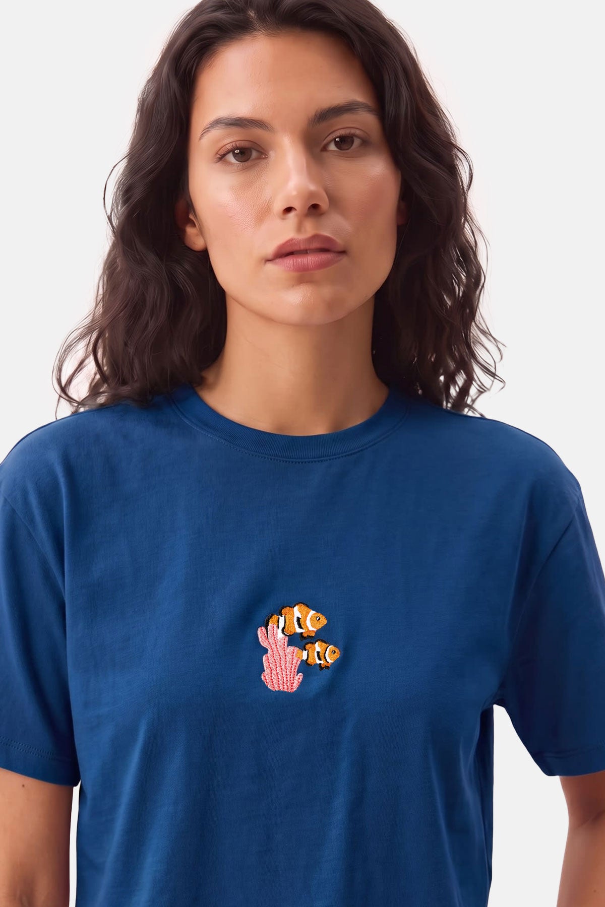 Palyaço Balığı Lightweight Crop T-shirt - Lacivert