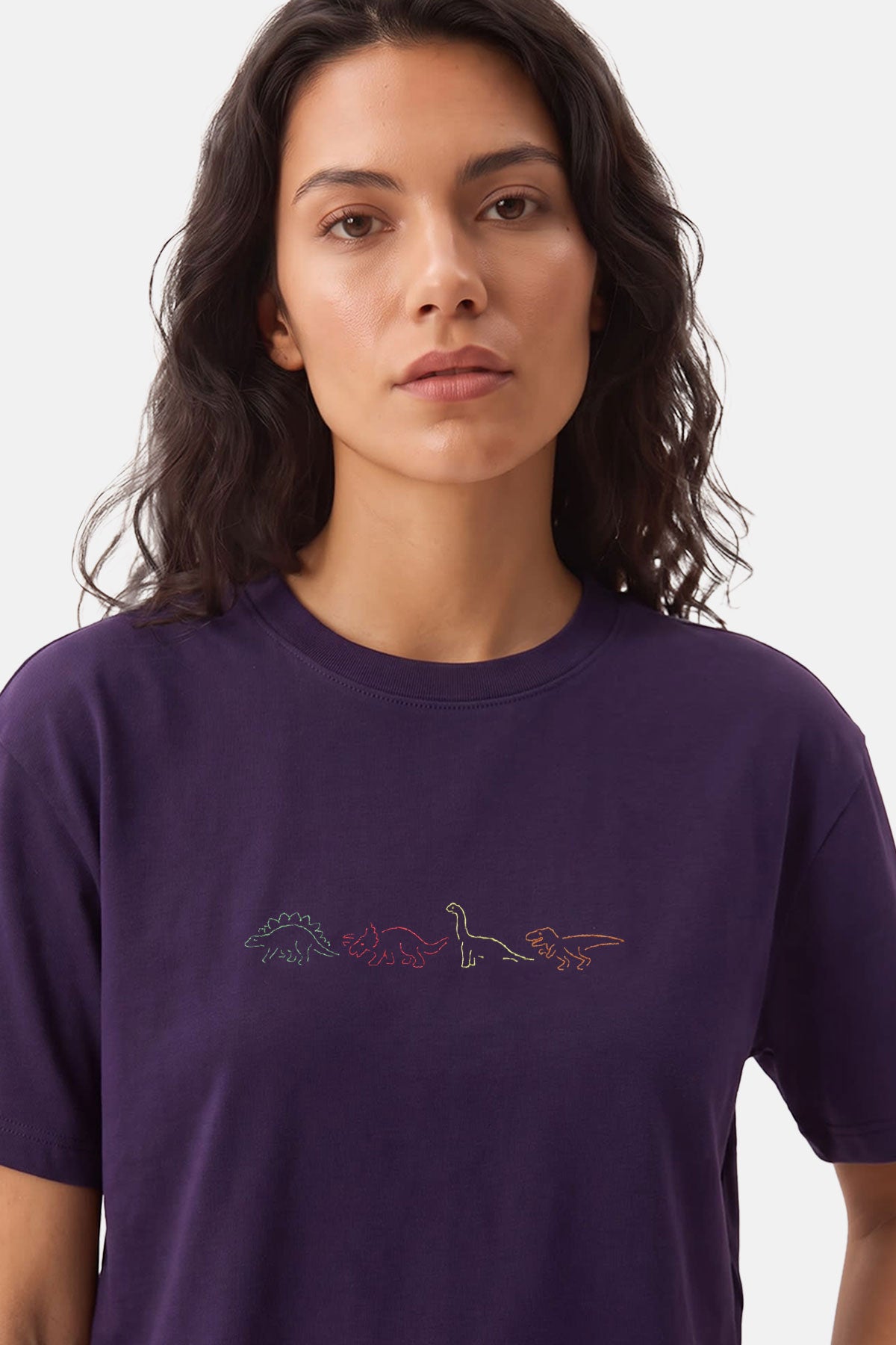 Dinozorlar Lightweight Crop T-shirt - Mor