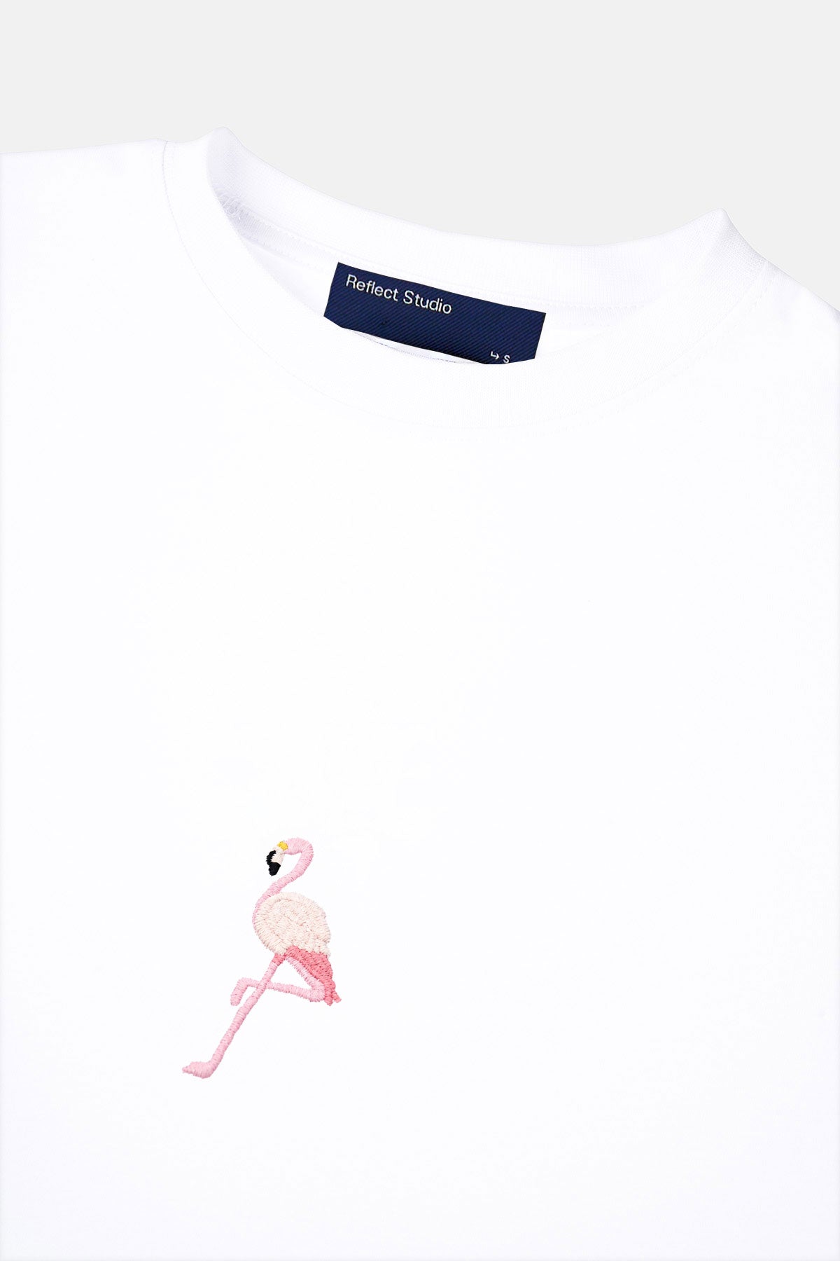 Flamingo Premium Crop T-Shirt - Beyaz
