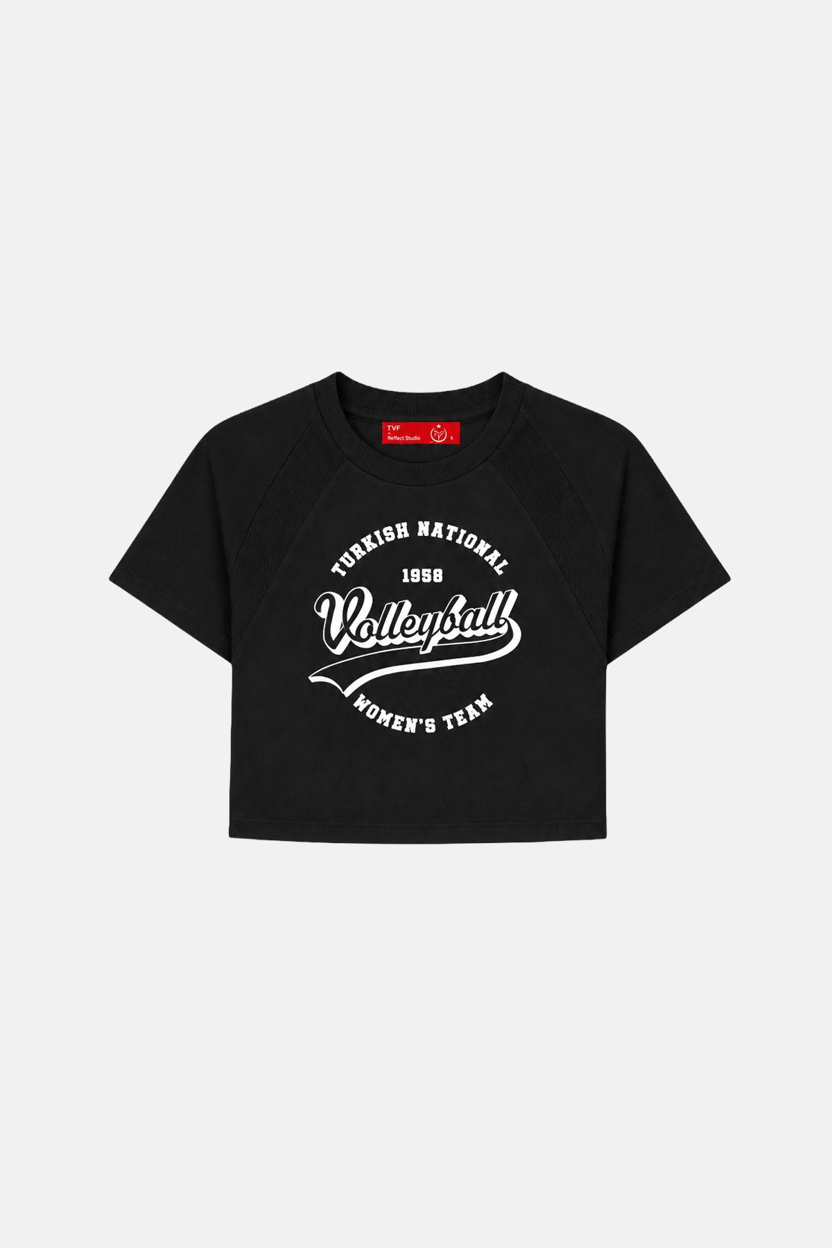 Türkiye Kadın Milli Voleybol Takımı Crop T-shirt - Siyah