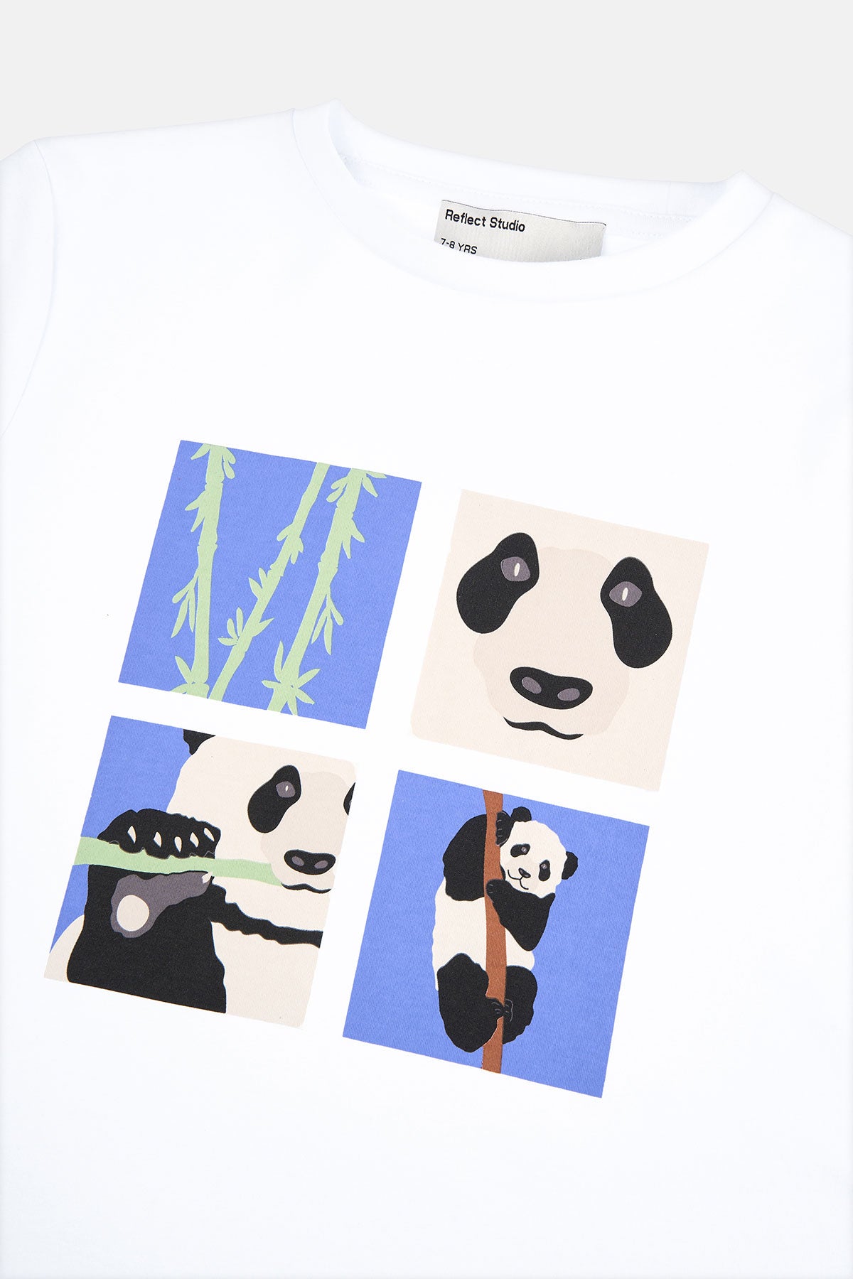 Panda Premium Çocuk Uzun Kollu T-Shirt - Beyaz