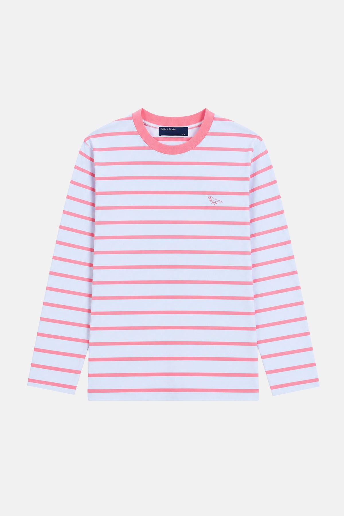 T-Rex Çizgili Heavyweight Uzunkollu T-shirt - Lila-Pembe