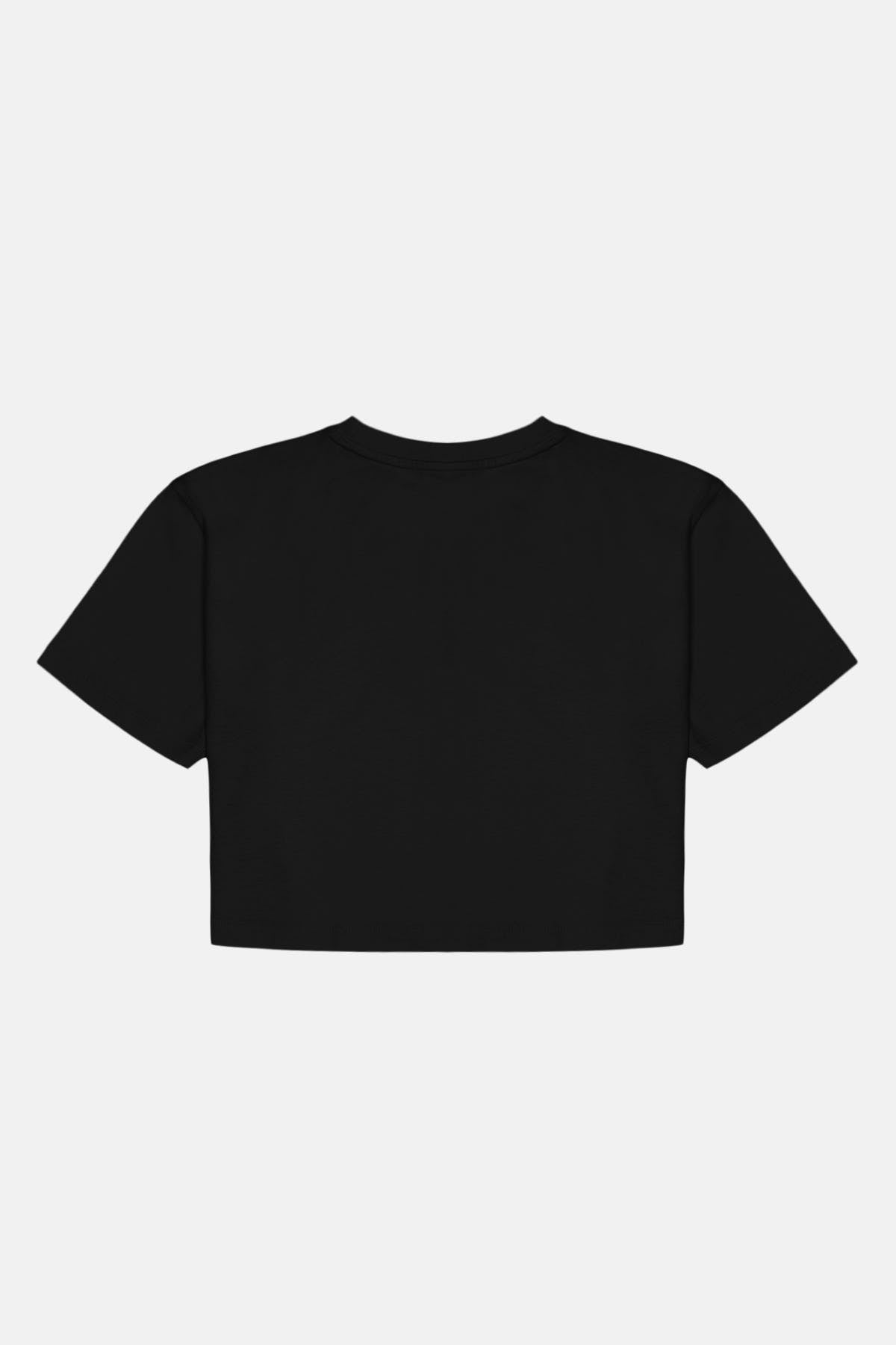 Palyaço Balığı Lightweight Crop T-Shirt - Siyah