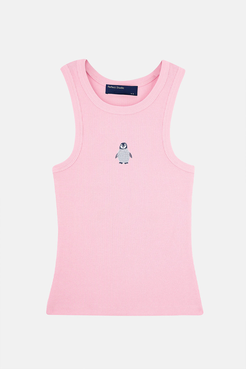 Yavru İmparator Penguen Ribana Halter Yaka Atlet - Pembe