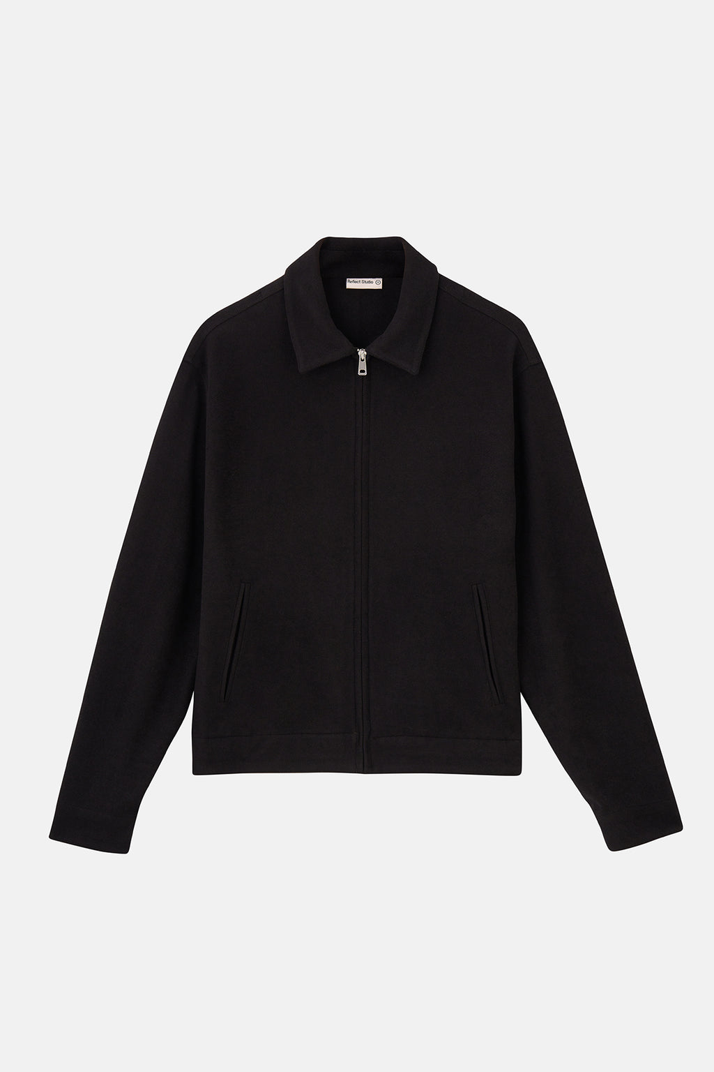 S Logo Full-Zip Ceket - Siyah