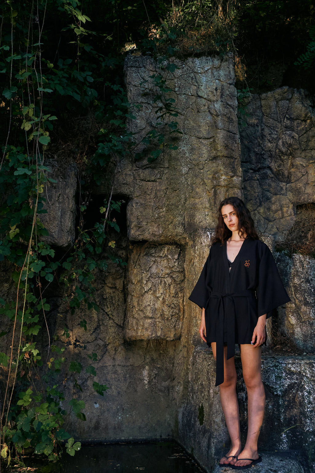 Mercan Yılanı TENCEL™  Kimono - Siyah
