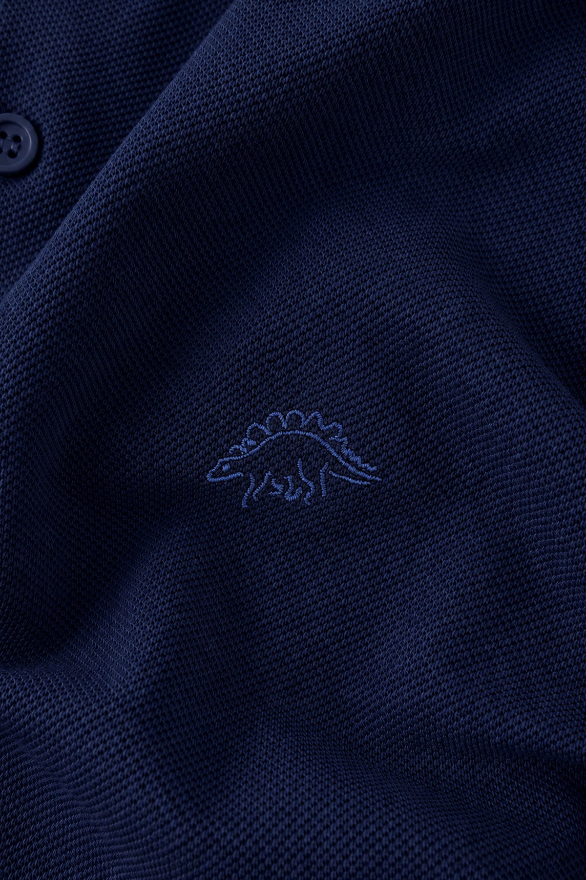 Sırtı Plakalı Dinozor Polo T-shirt - Lacivert