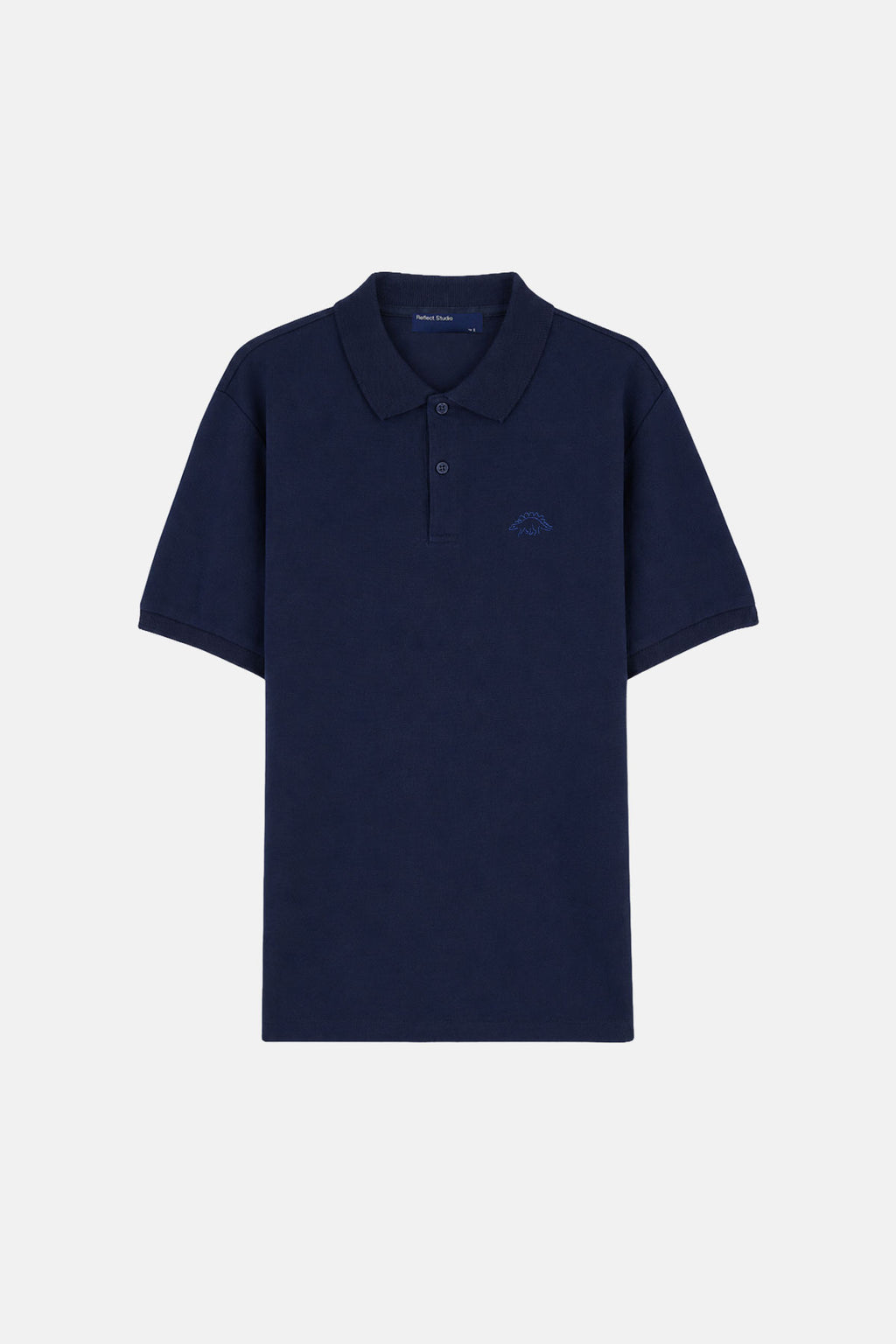 Sırtı Plakalı Dinozor Polo T-shirt - Lacivert
