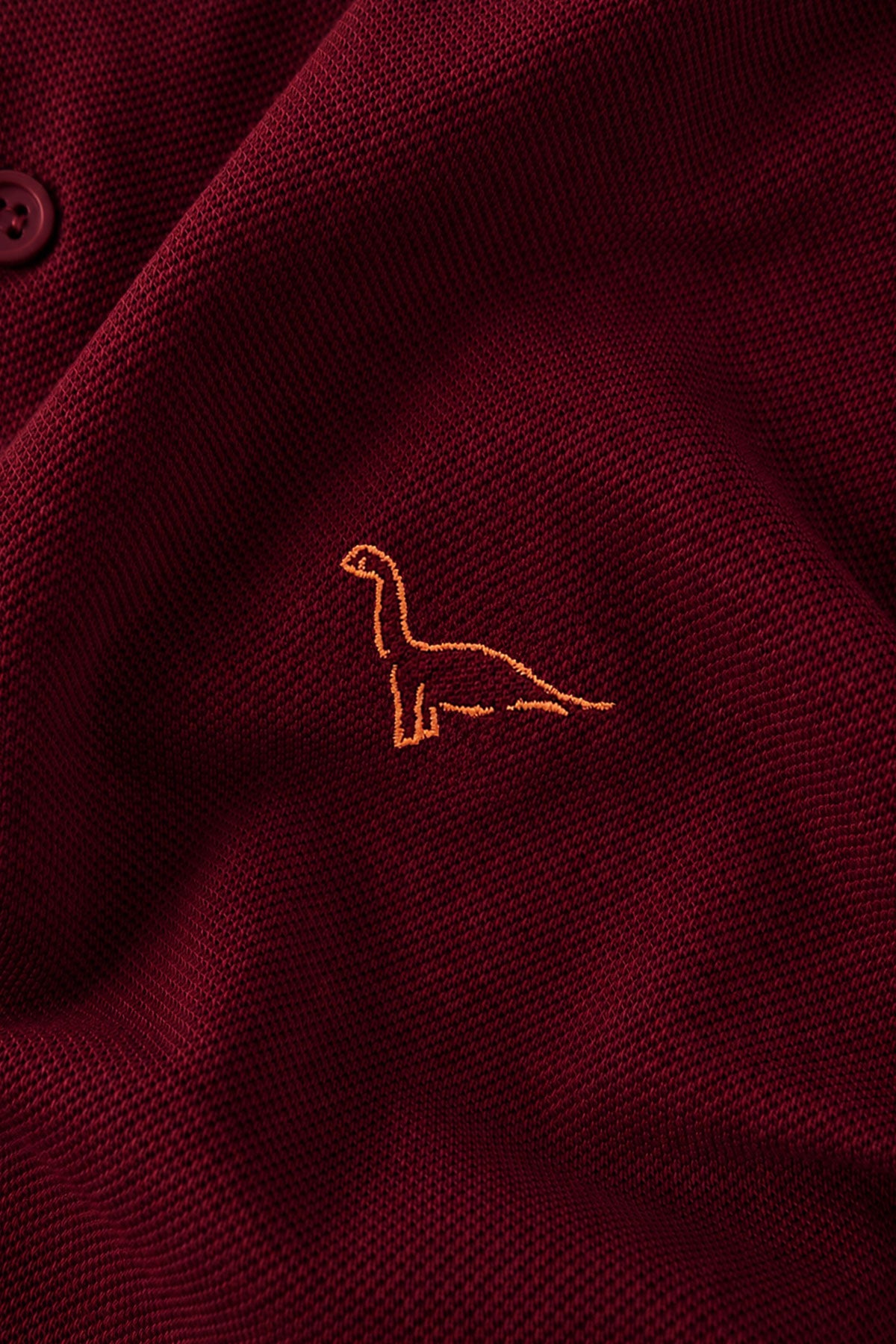 Uzun Boyunlu Dinozor Polo T-shirt - Bordo