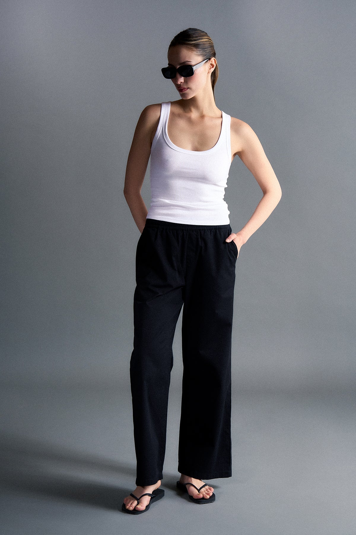 Relaxed Fit Kadın Pantolon - Siyah