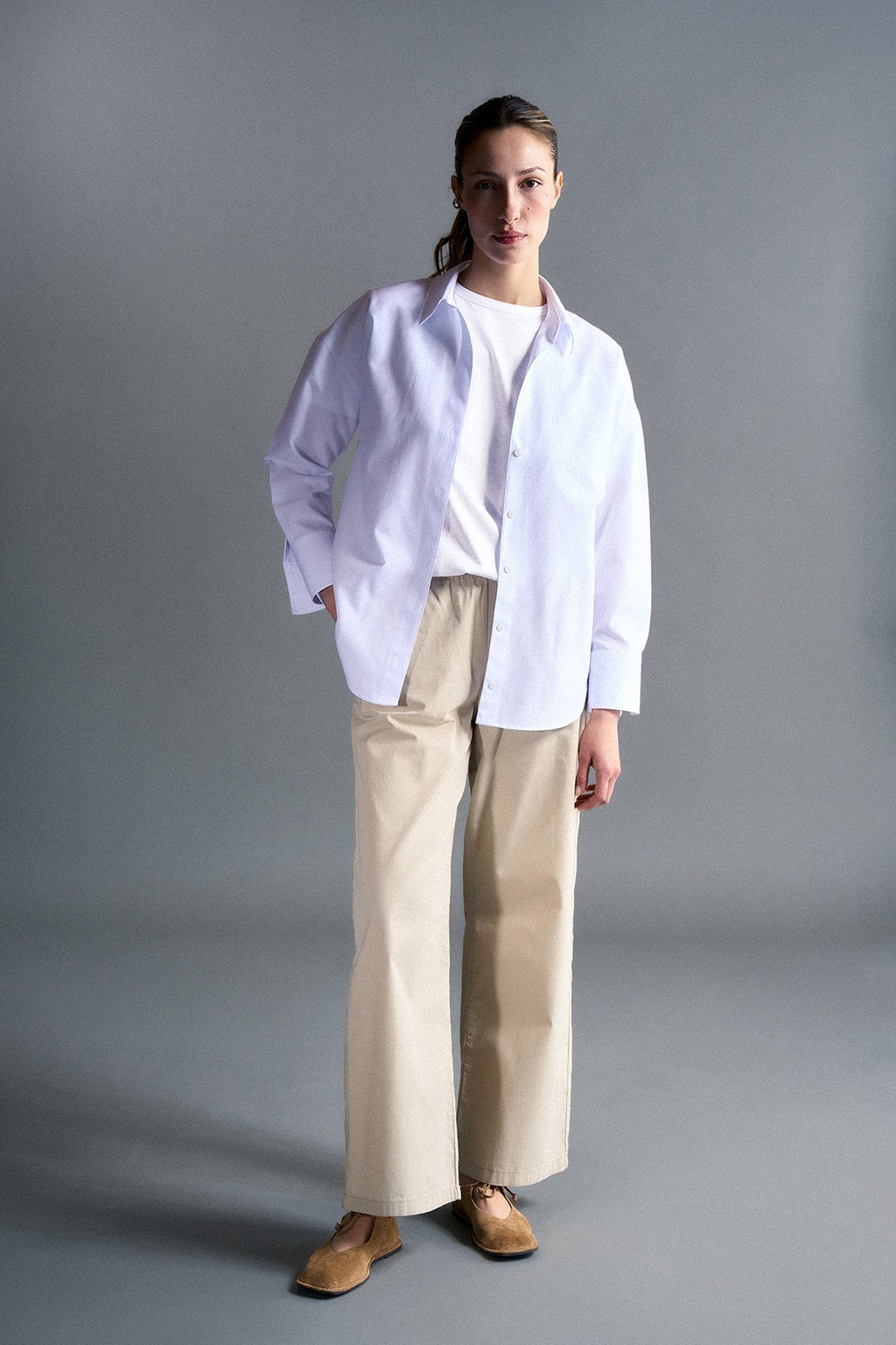 Relaxed Fit Kadın Pantolon - Bej