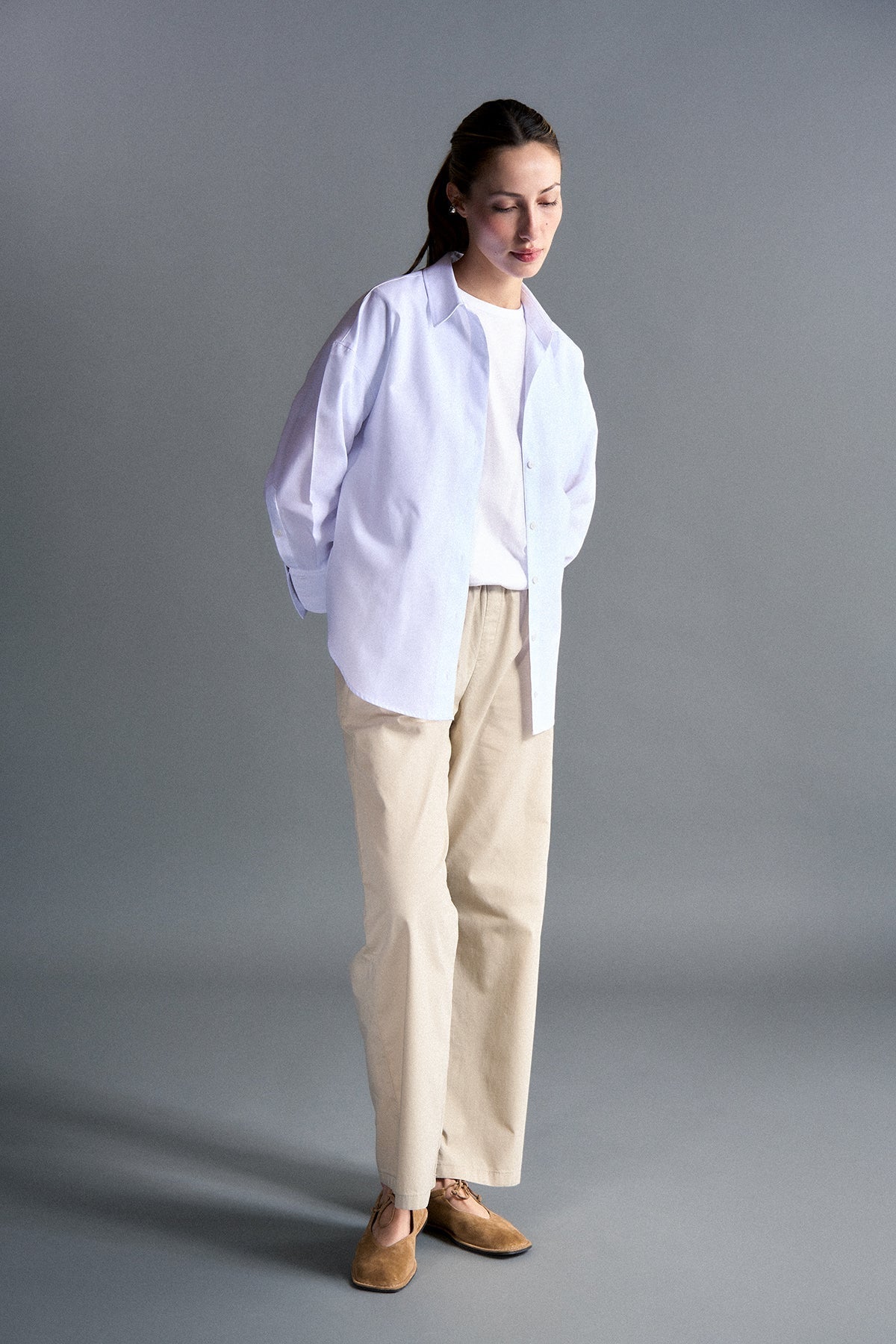 Relaxed Fit Kadın Pantolon - Bej