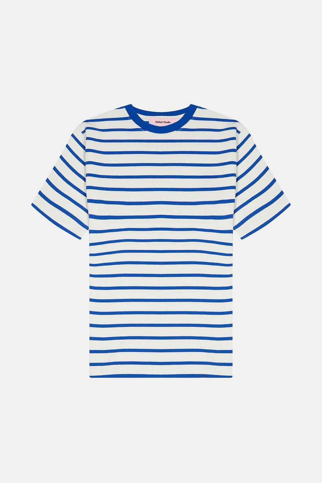 Çizgili Heavyweight T-shirt - Mavi / Ekru